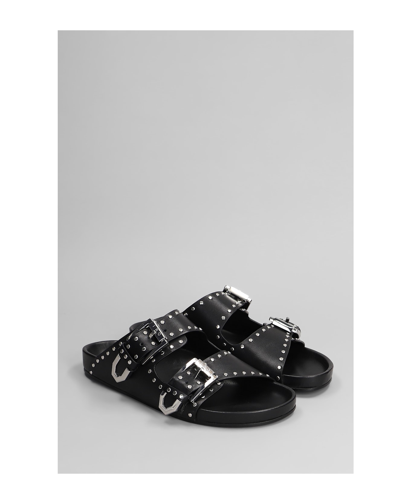 IRO Billie Flats In Black Leather - black
