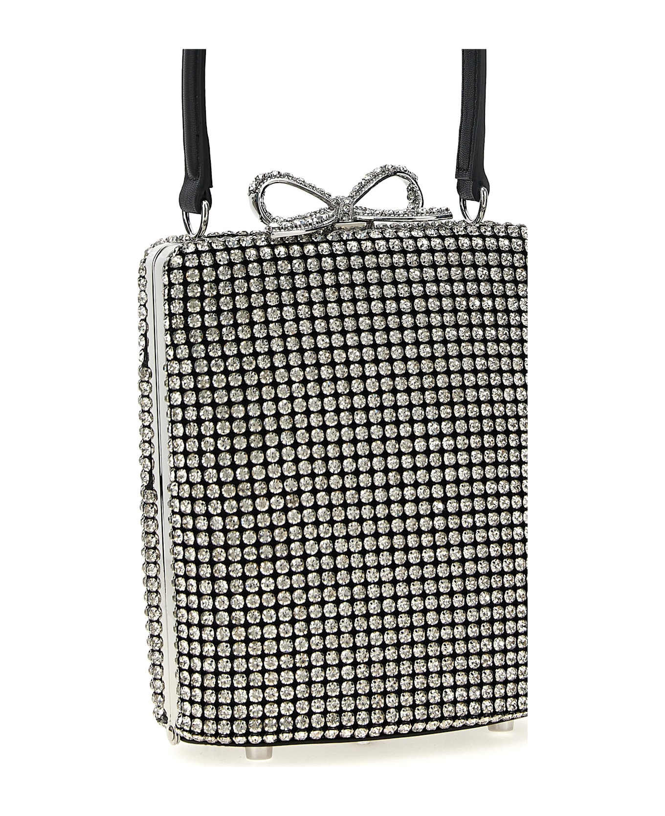self-portrait 
silver Crystal Fishnet
 Handbag - Gray