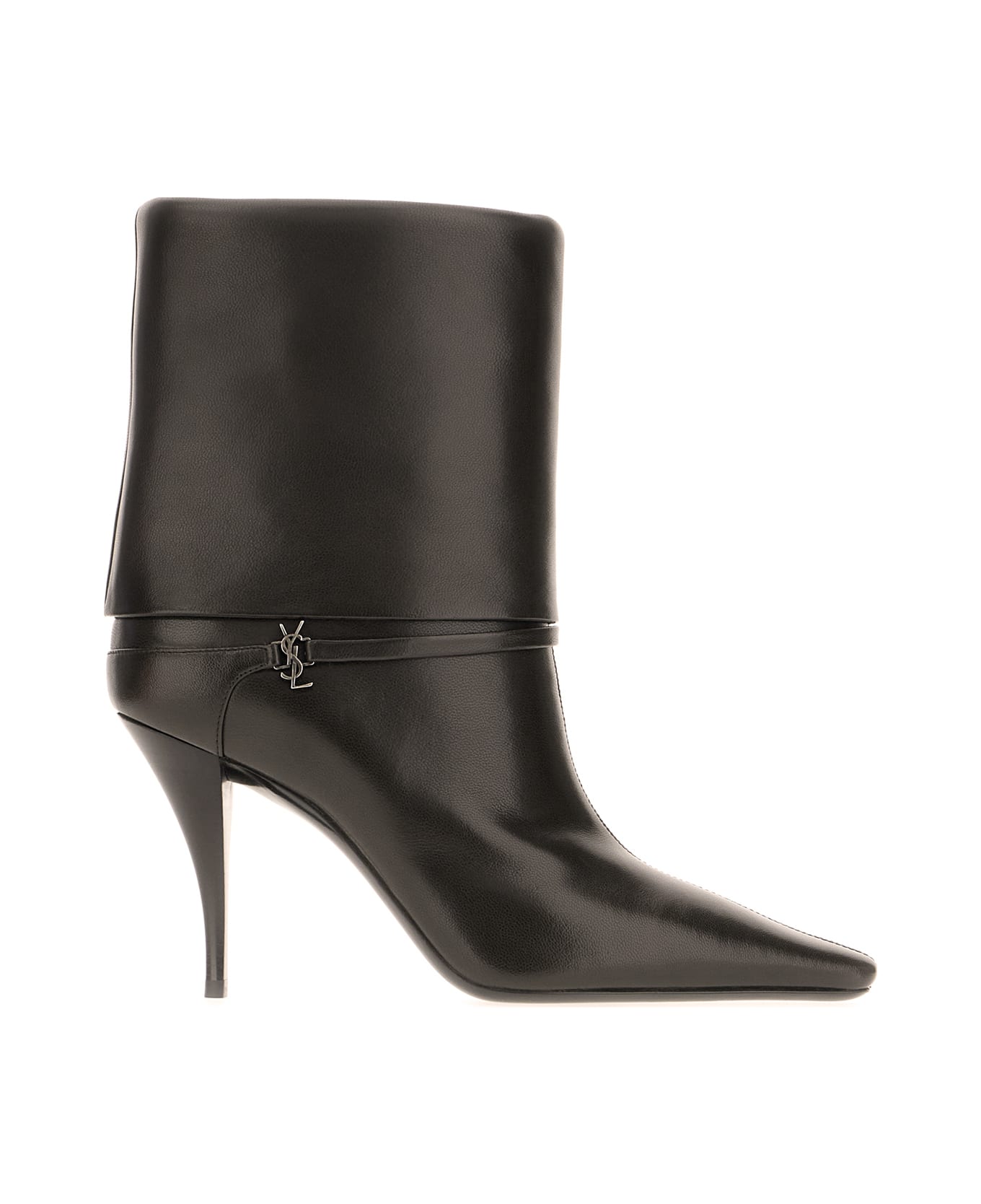 Saint Laurent Dark Brown Nappa Leather Ankle Boots - Marrone