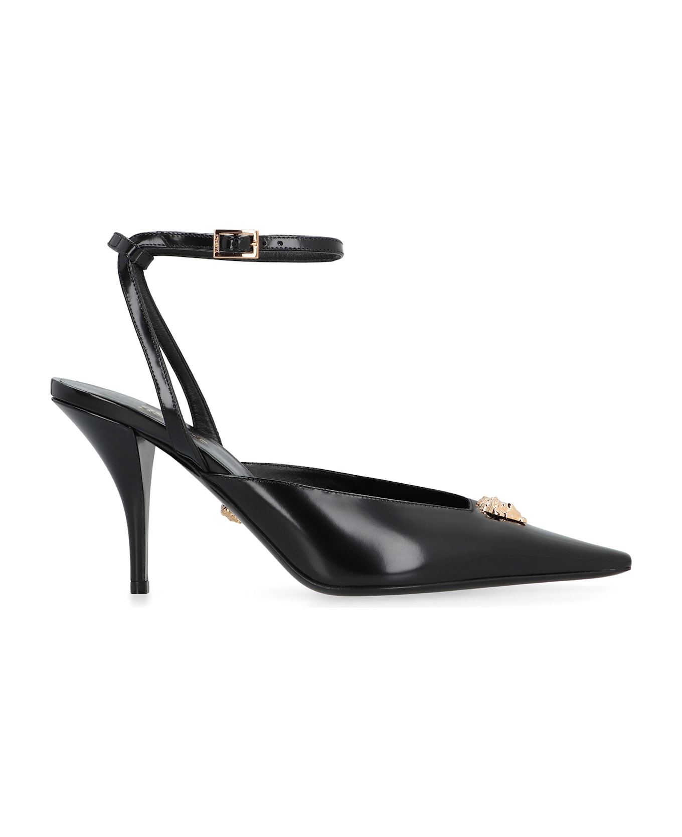 Versace Leather Slingback Pumps - black