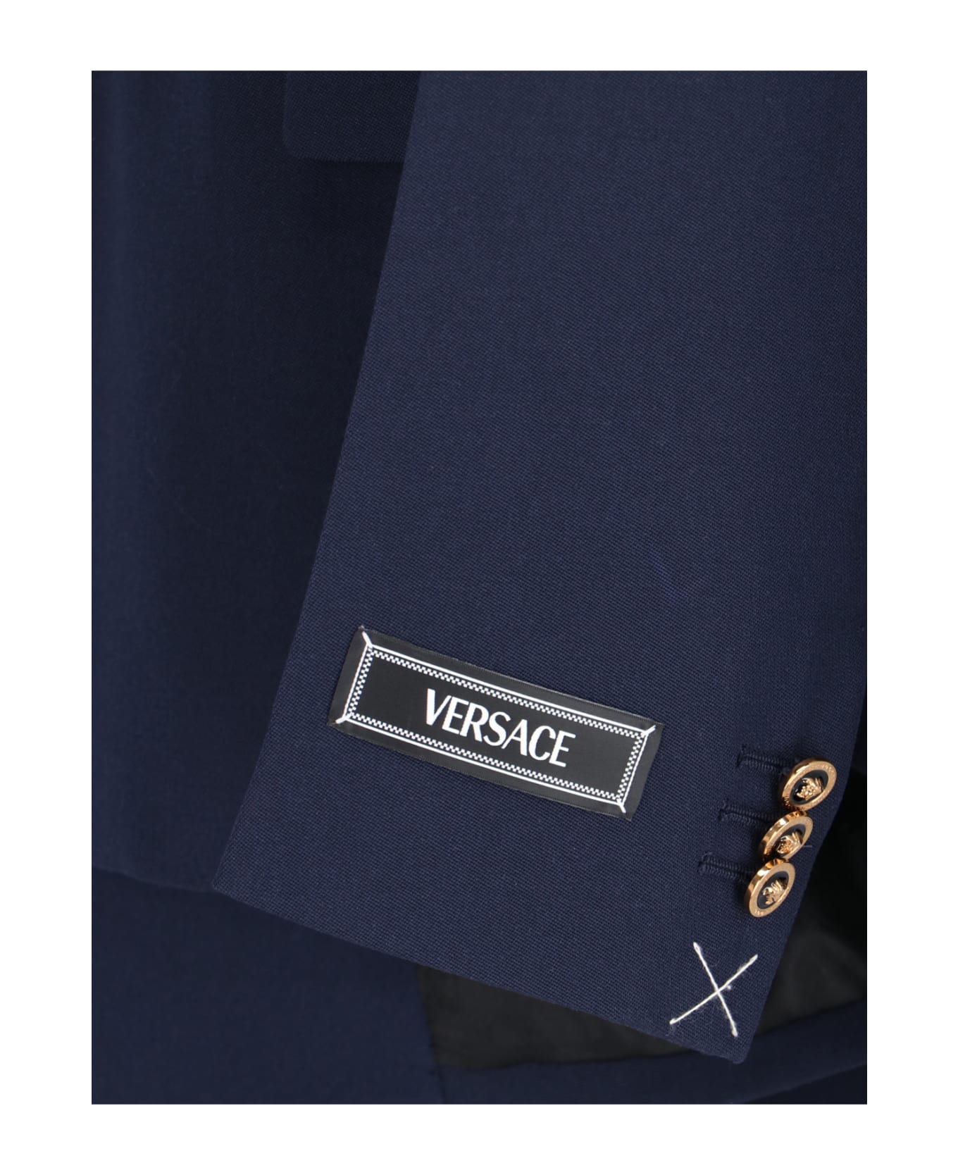 Versace Blue Virgin Wool Blazer - Blue