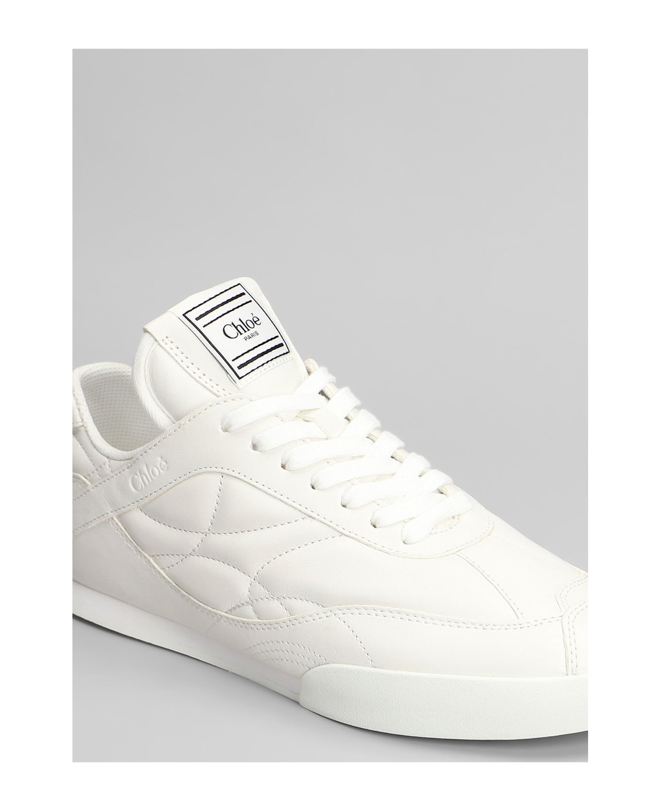 Chloé Kick Sneakers In White Leather - white