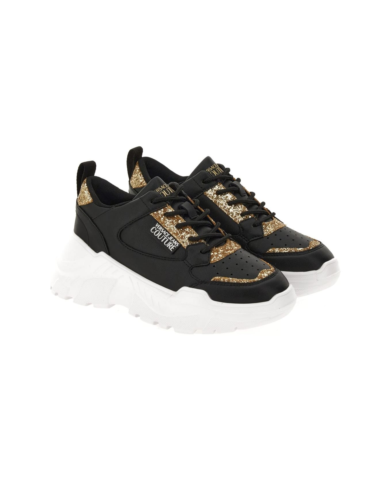 Versace Jeans Couture Black Low Top Sneakers - Black