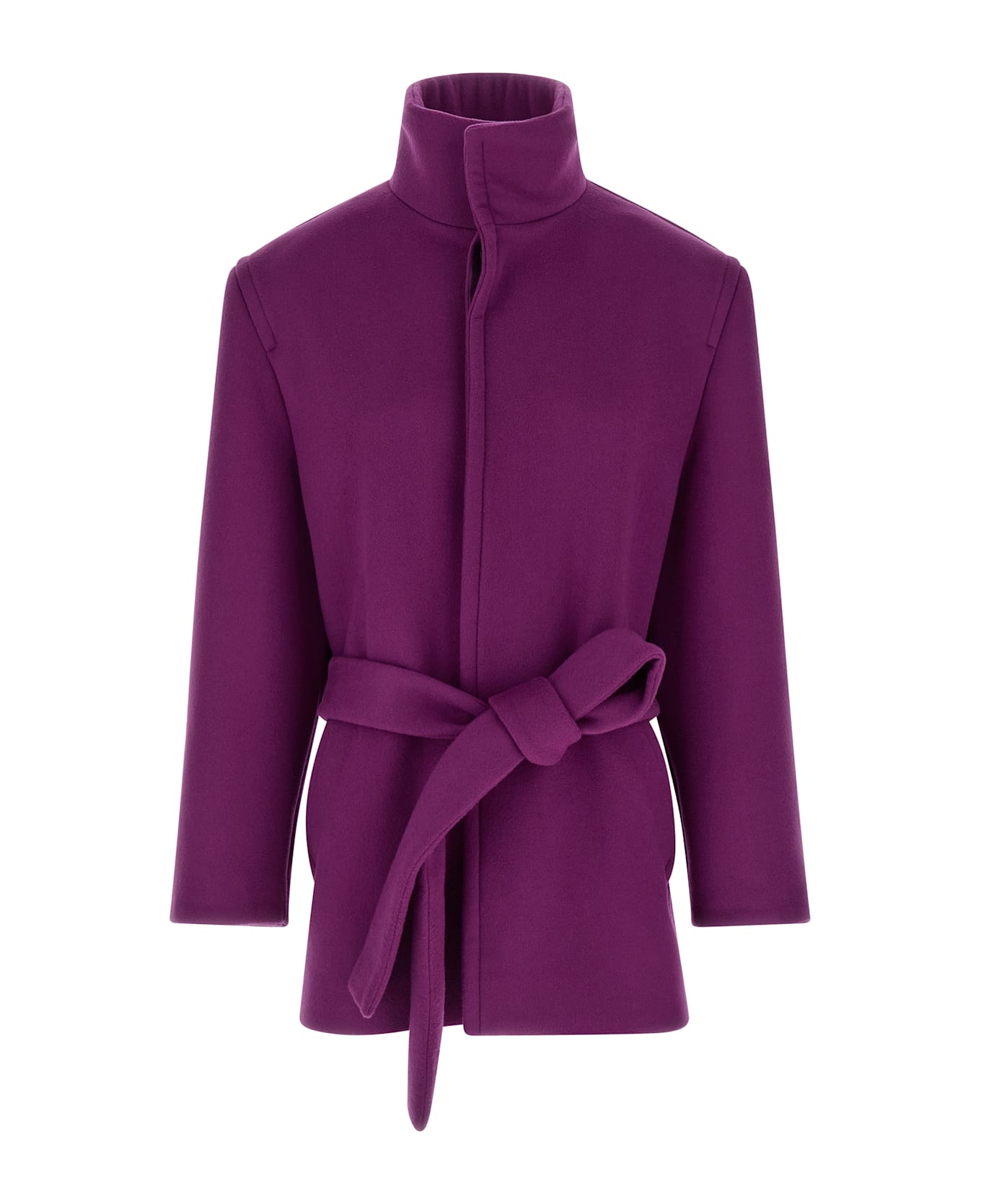 Saint Laurent Double-face Wool Coat - Purple