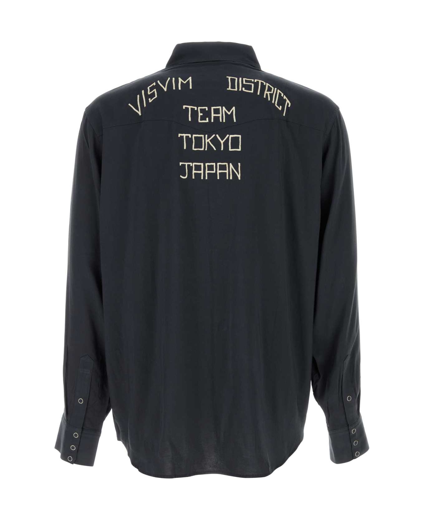 Visvim Slate Rayon Shirt - BLACK