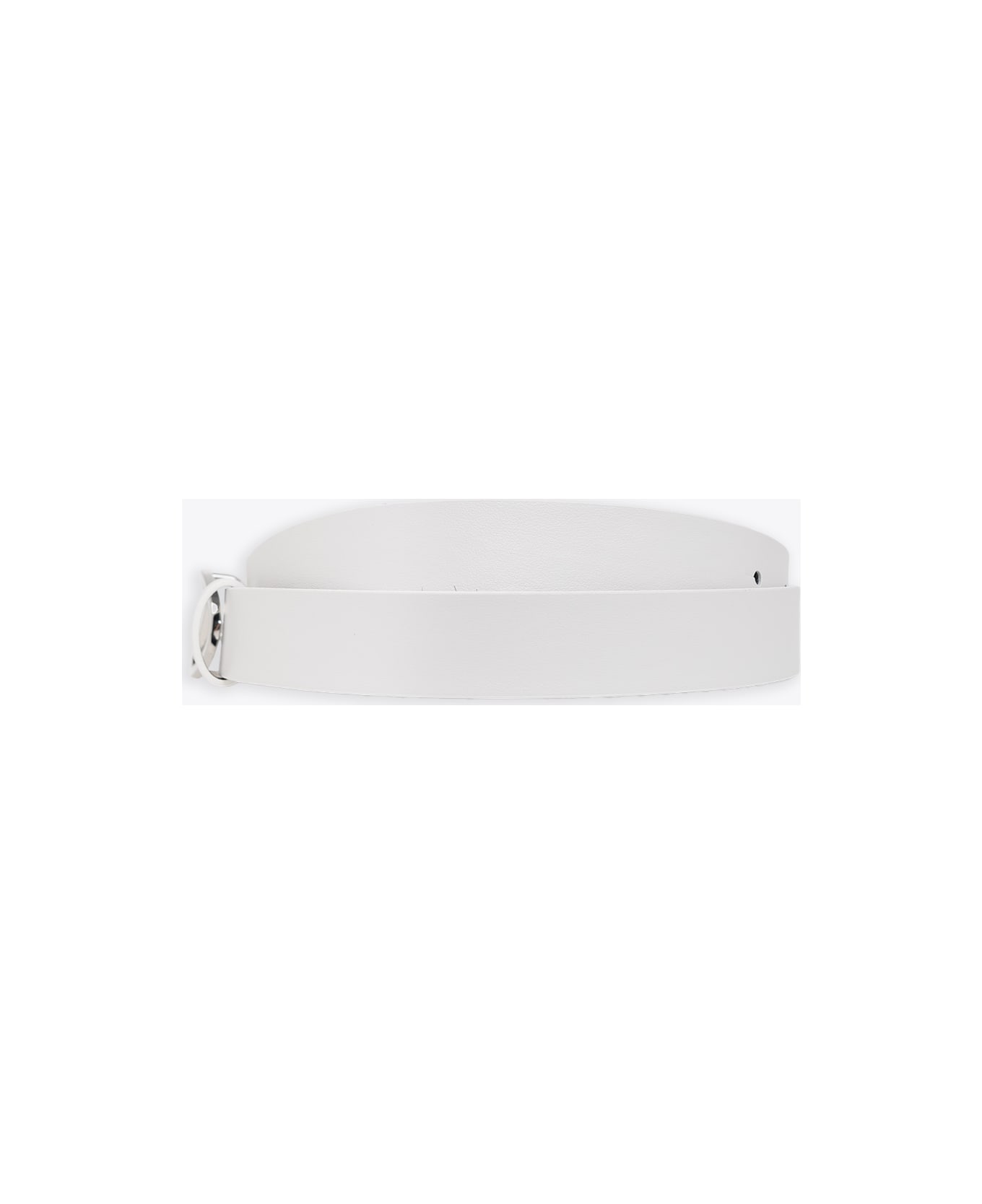 Diesel Oval D Logo B-1dr 25 Belt White Leather Belt With Oval-d Buckle - B-1dr 25 Belt - White