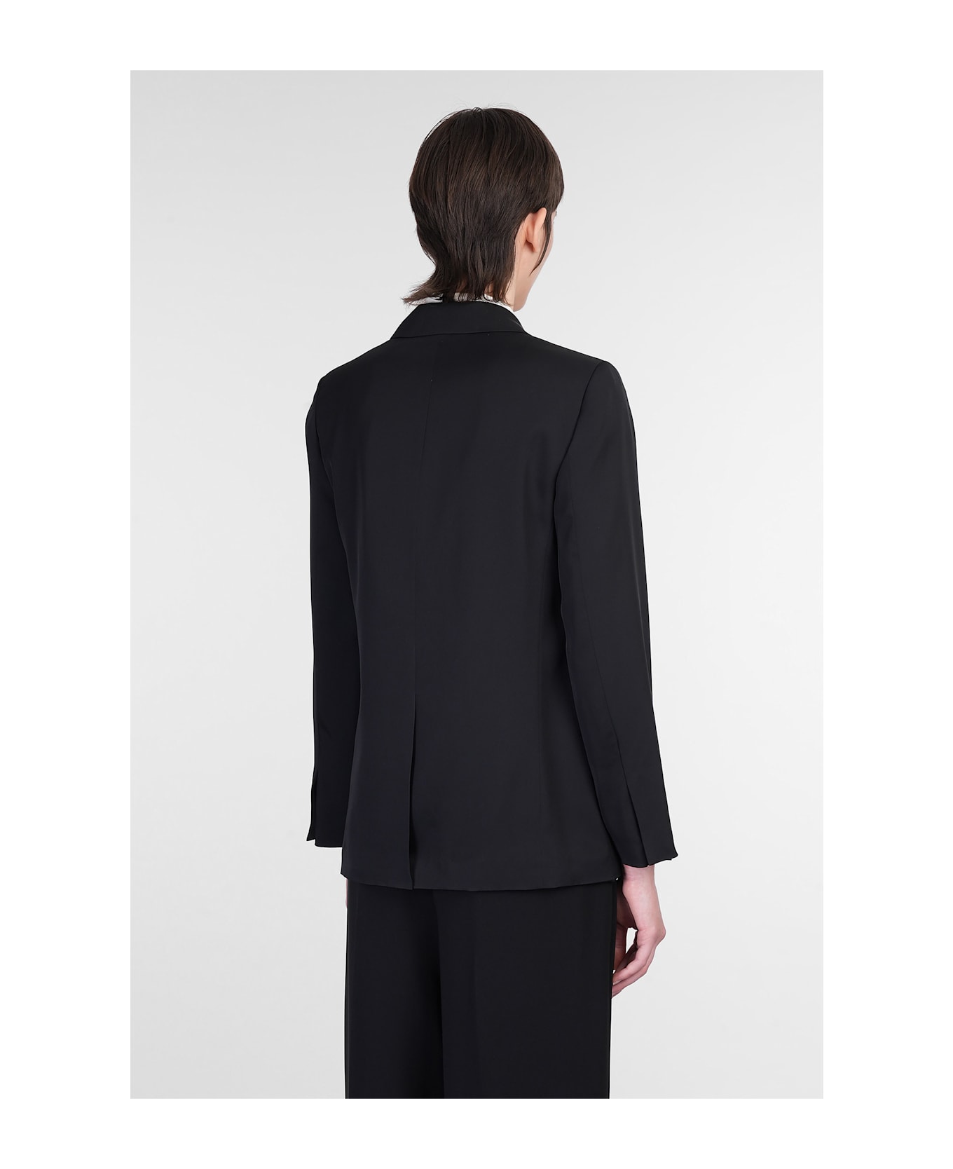 Theory Blazer In Black Silk - black