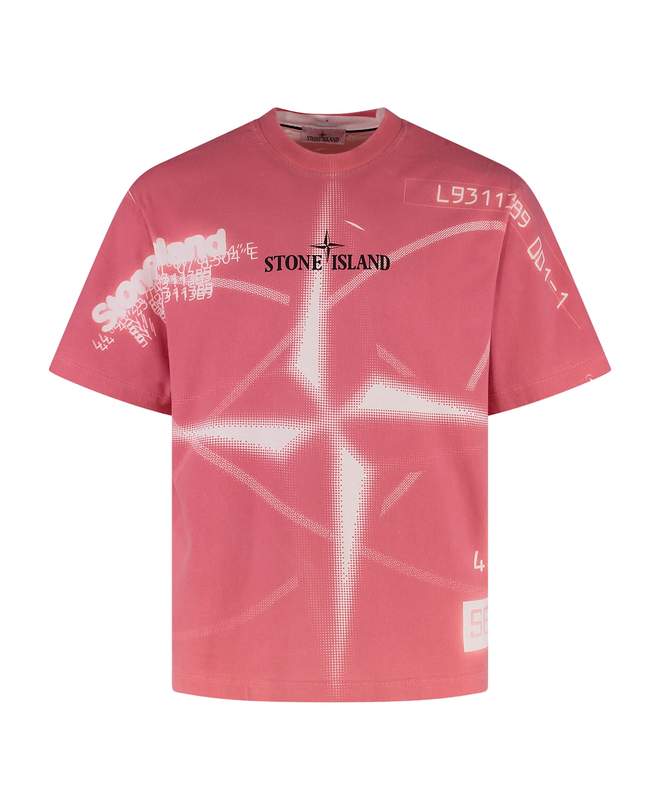 Stone Island Logo Cotton T-shirt - red
