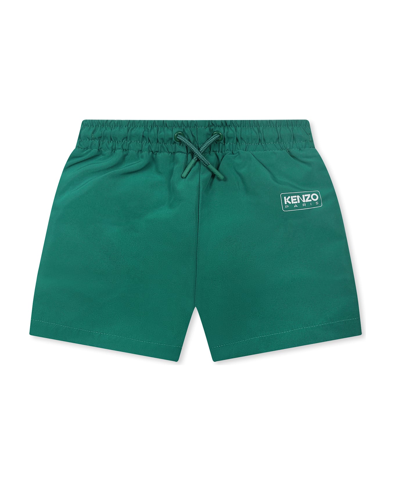 Kenzo Kids Green Swim Shorts For Baby Boy With Logo - Green