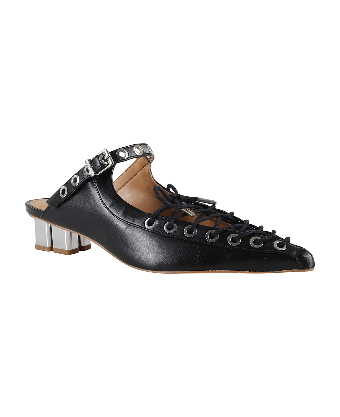Ganni Slipper-mule In Black Polyuretan