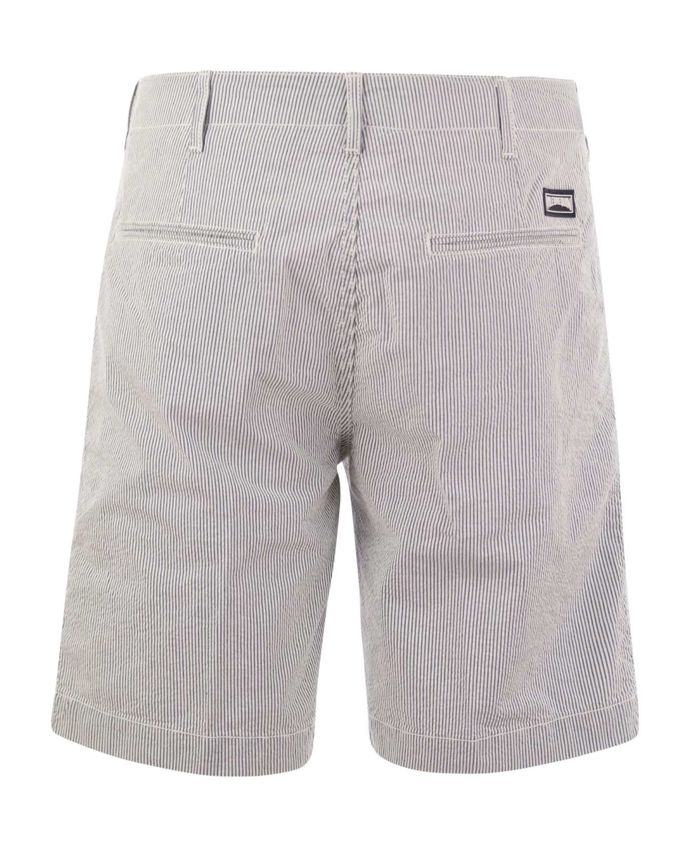 Vilebrequin Micro Striped Cotton Bermuda Shorts - Blue