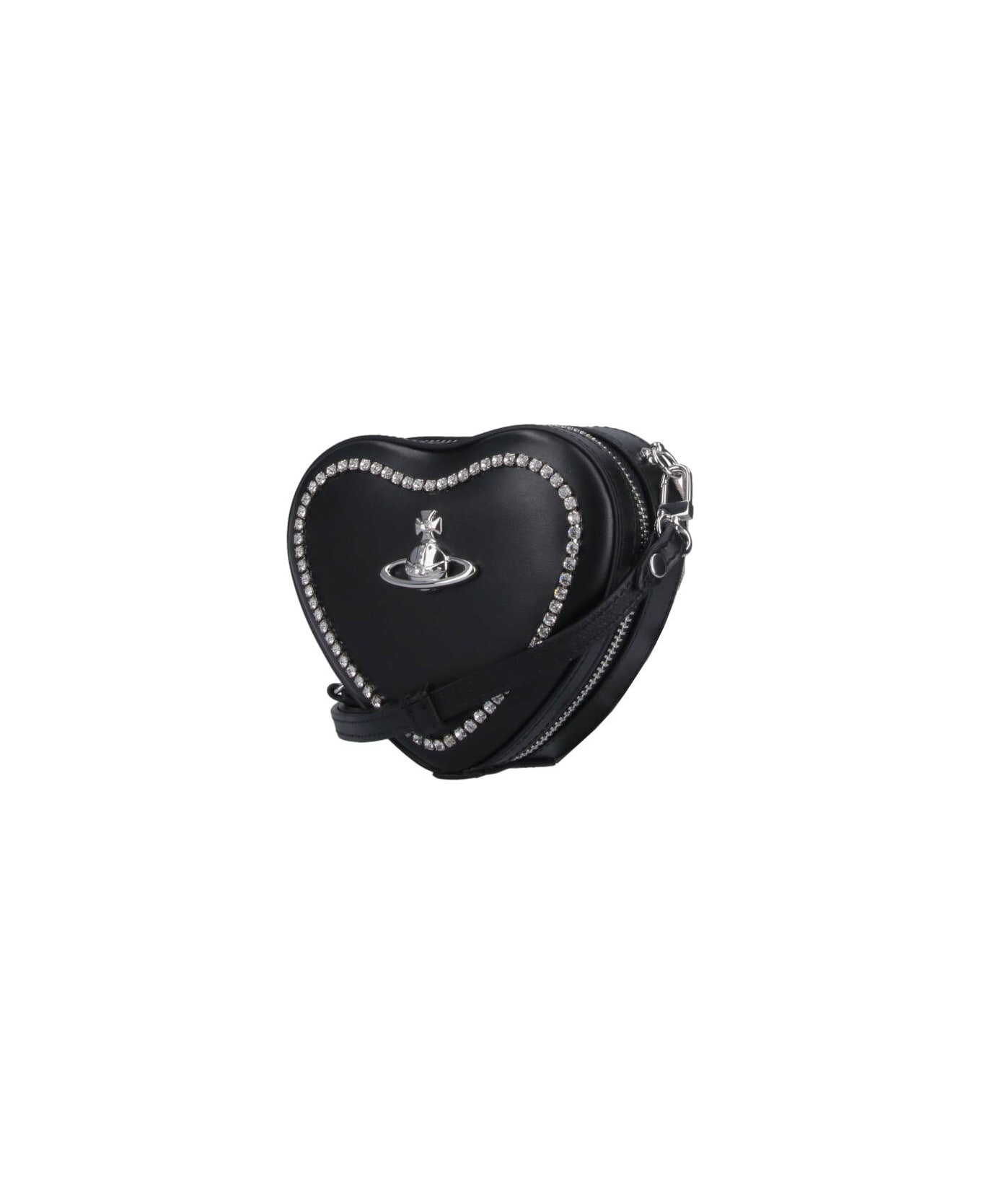 Vivienne Westwood Rhinestone Crossbody Bag - Black  