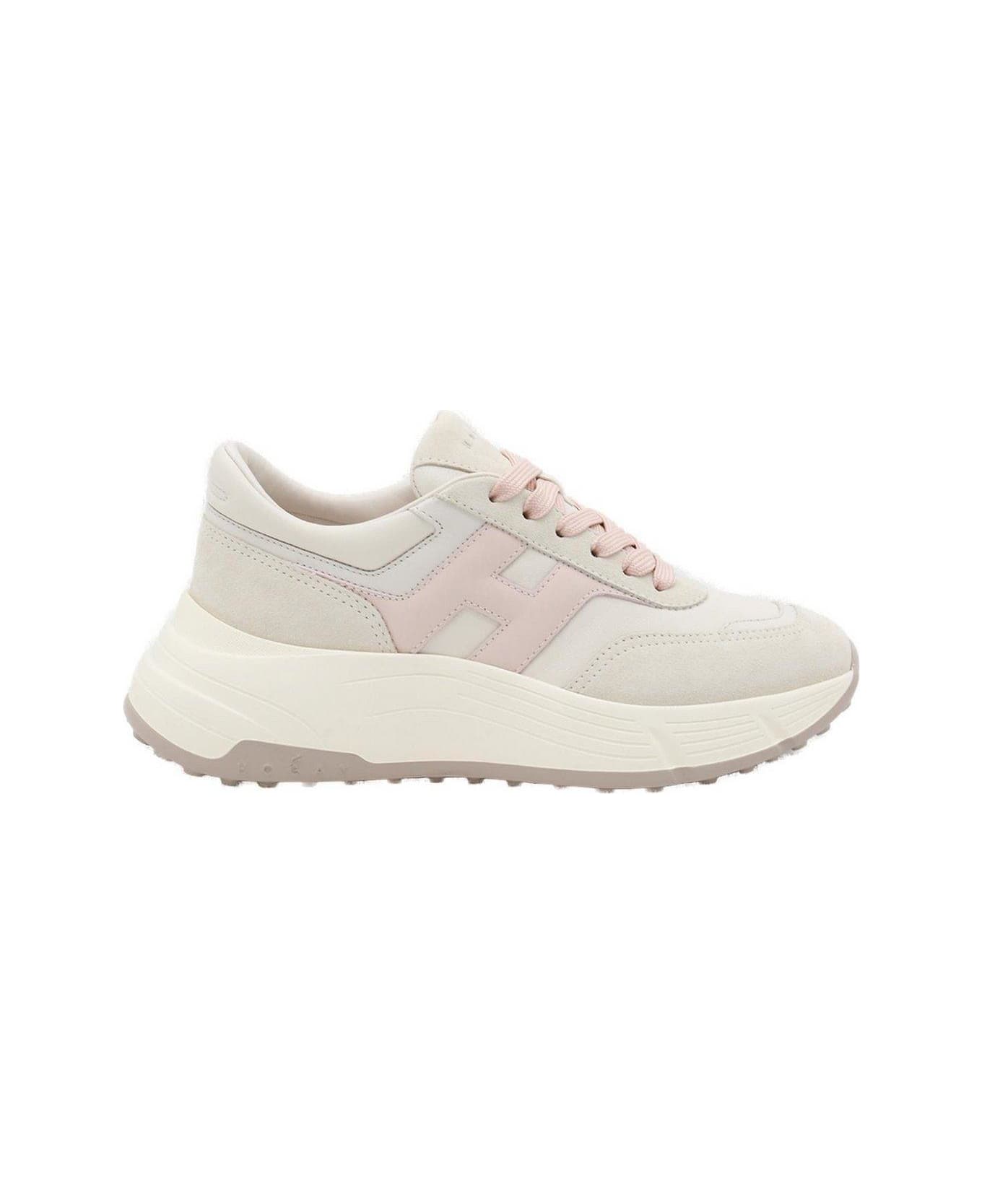 Hogan H669 Leather Low-top Sneakers - NEUTRALS/PINK