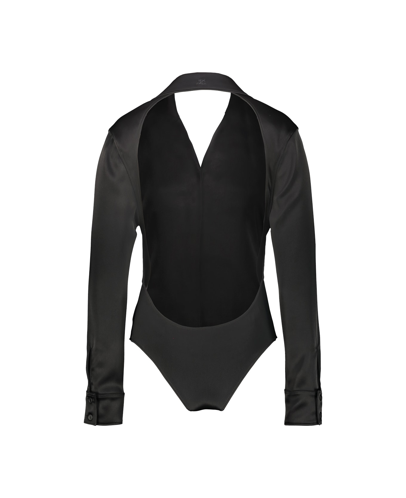 Courrèges Backless Shirt Bodysuit - Black
