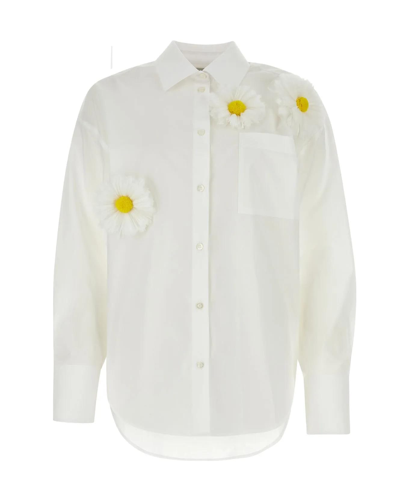 MSGM White Poplin Shirt - White