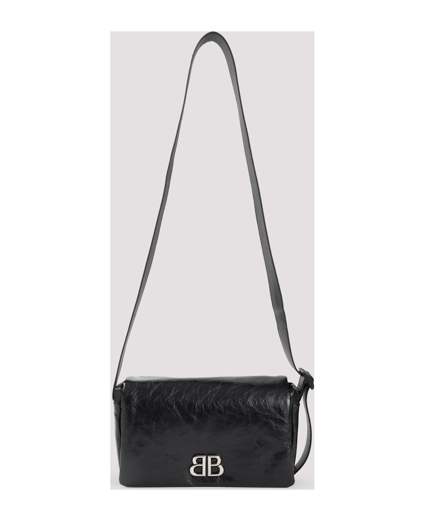 Balenciaga Monaco Flap Messanger Bag - Black