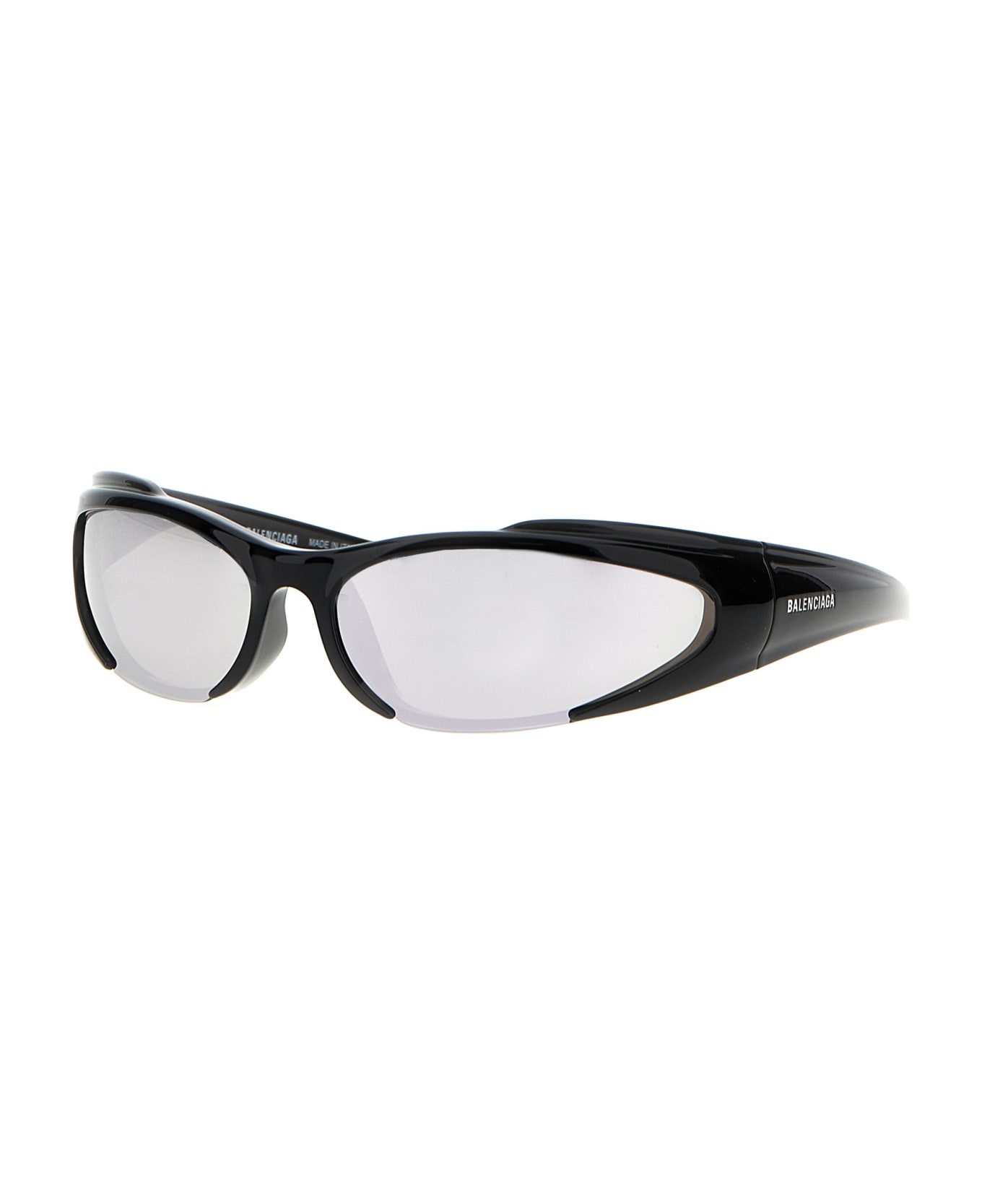 Balenciaga Reverse Xpander Rectangle Sunglasses - Black/mirrorsilver