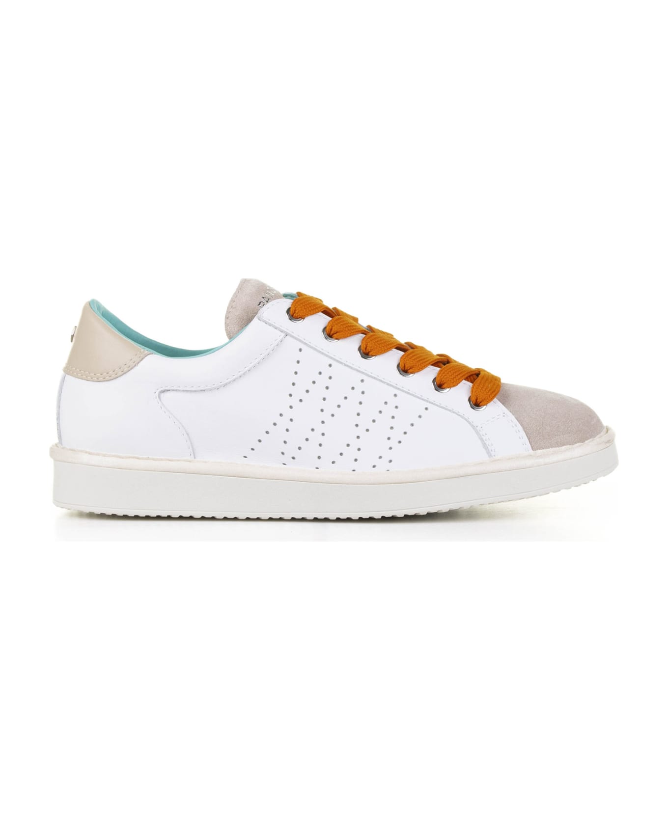 Panchic Sneaker In Beige Leather And Heel - WHITE FOG- BURNT ORANGE スニーカー