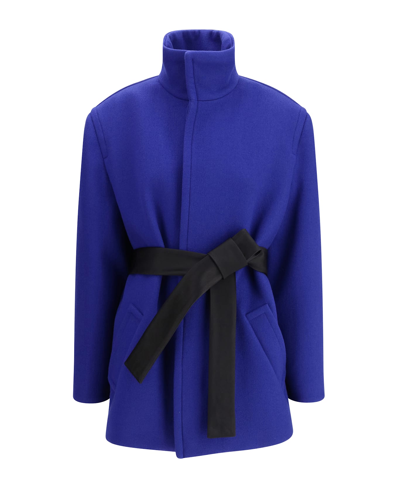 Saint Laurent Wool Boxy Belted Coat