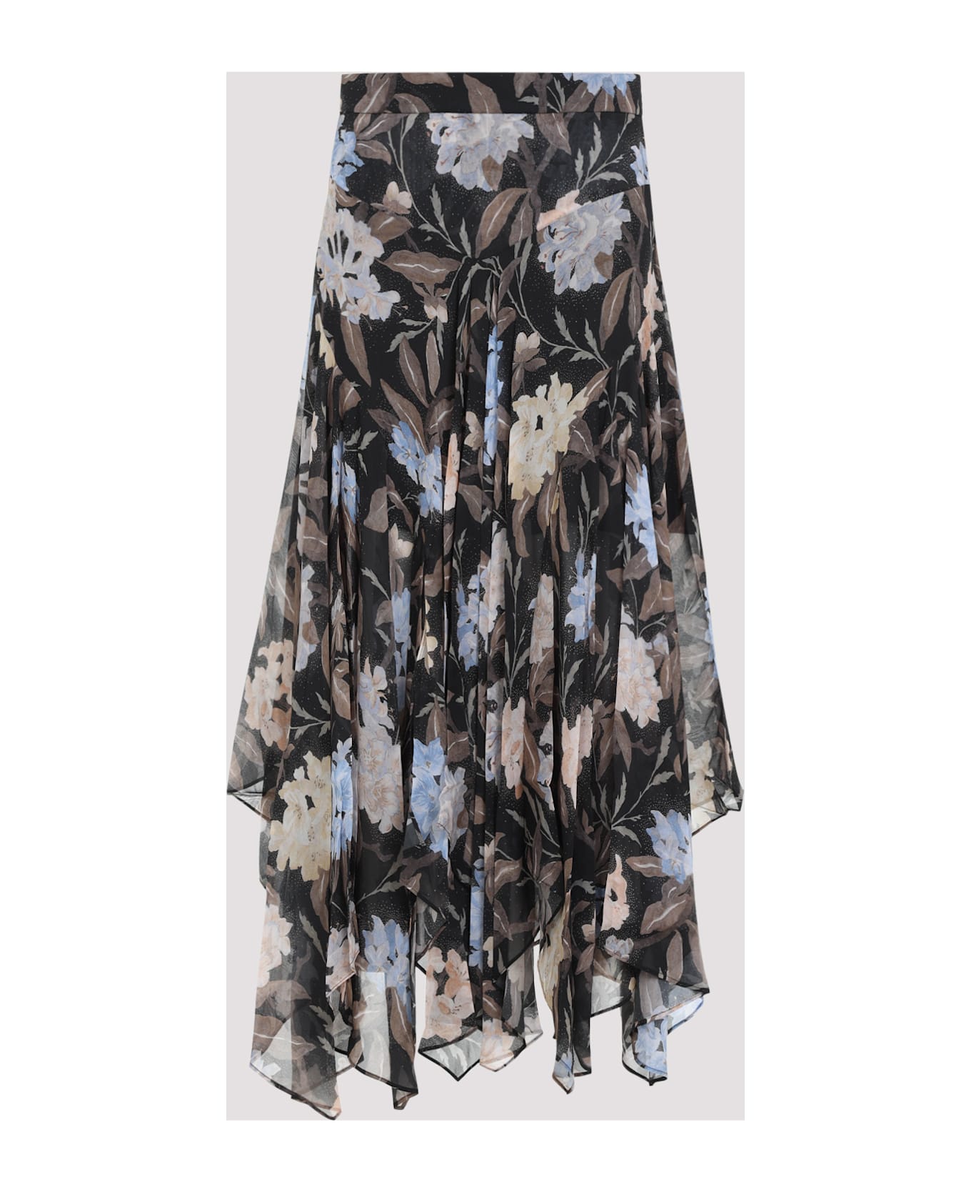 Zimmermann Eden Handkerchief Midi Skirt - Black Inca Lily