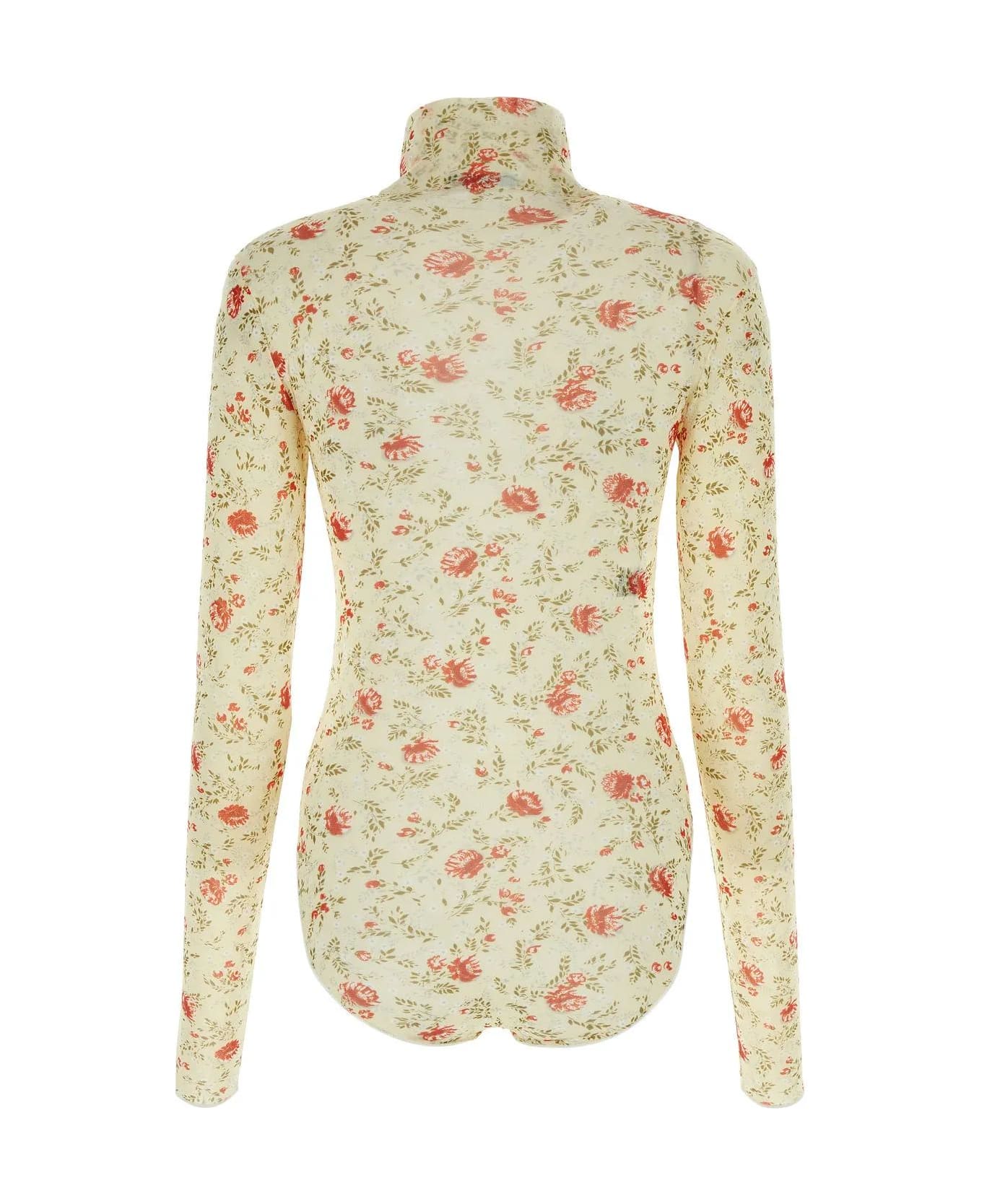 Prada Printed Nylon Bodysuit - ROSSO