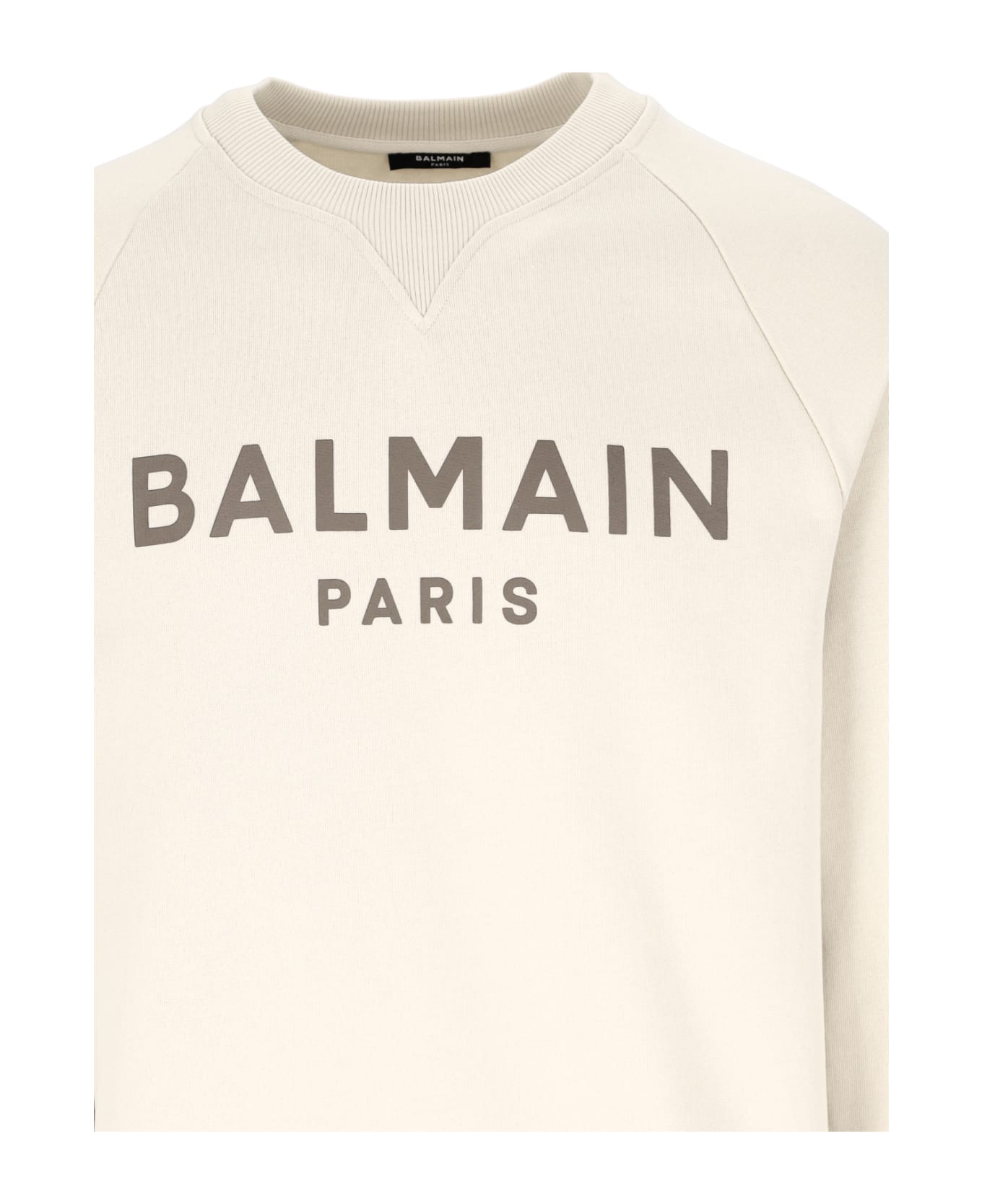 Balmain Logo Printed Crewneck Sweatshirt - White