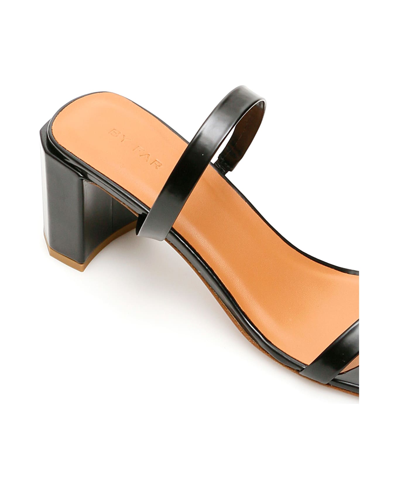 BY FAR Tanya Semi-gloss Leather Mules - BLACK (Black)