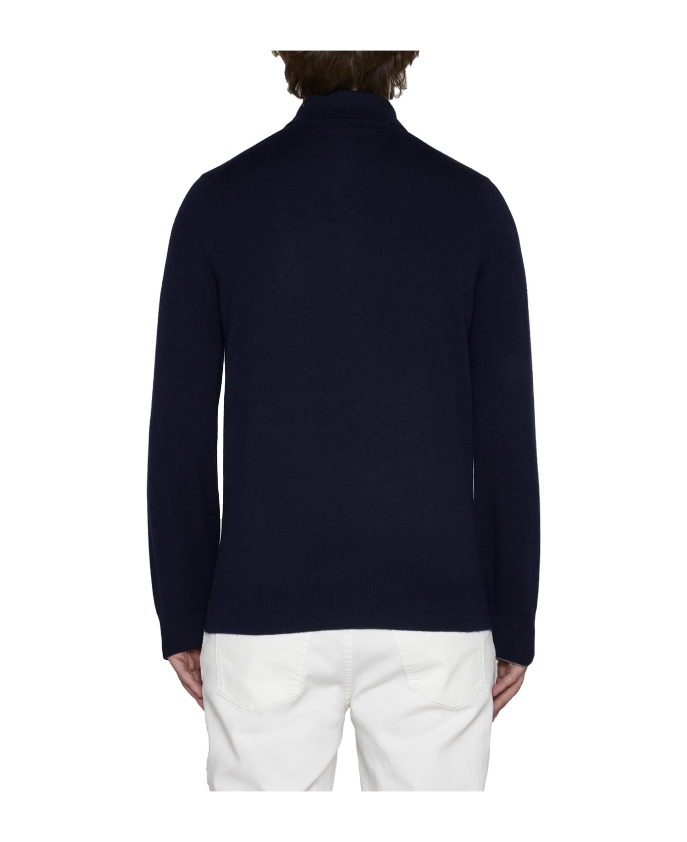Brunello Cucinelli Cashmere Polo Sweater - Blu