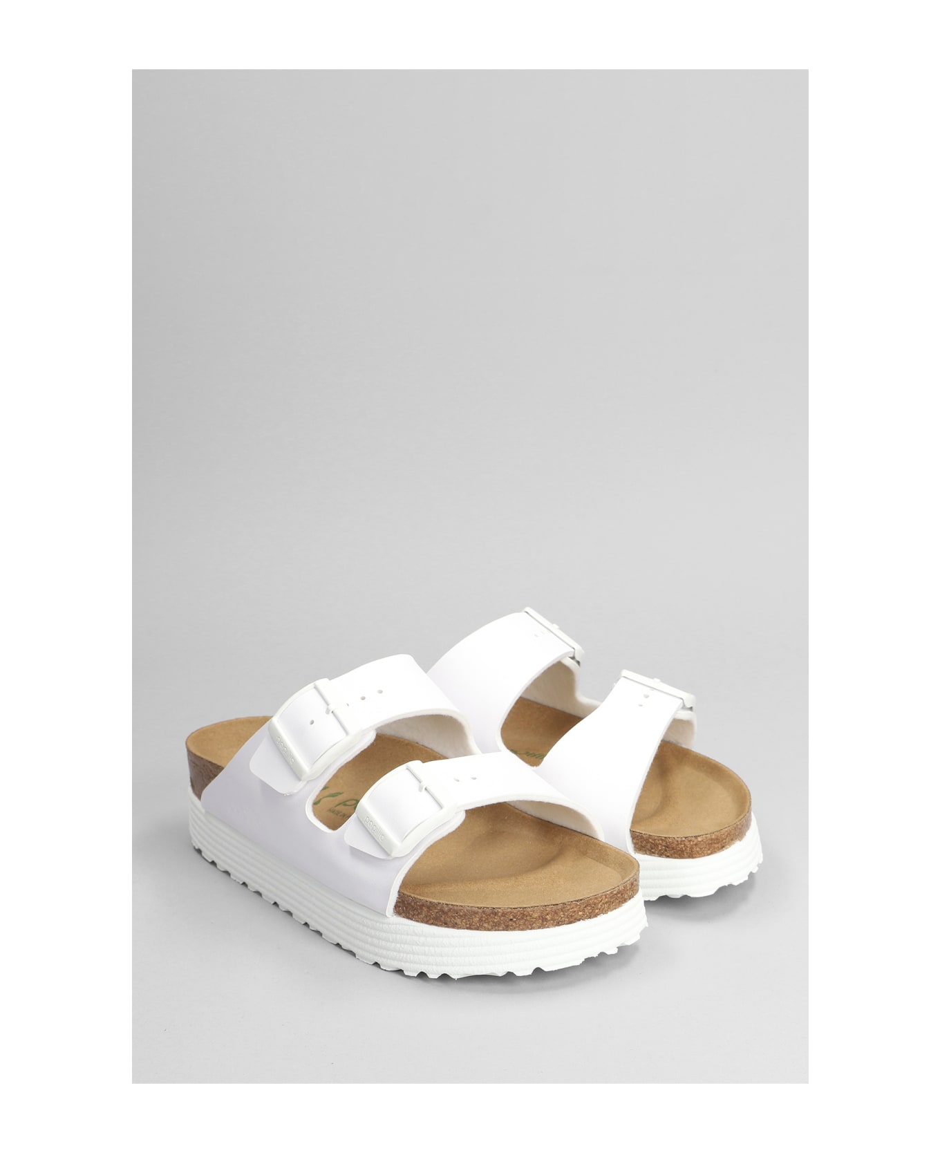 Birkenstock 'arizona Vegan' Platform Sandals - White