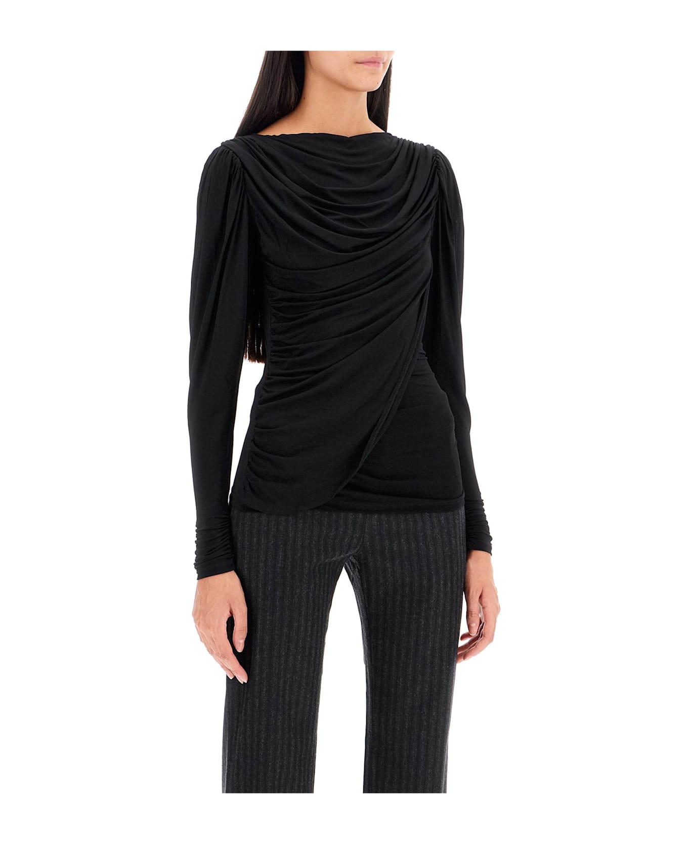 Paloma Wool Drapped Blessy Top - BLACK (Black)