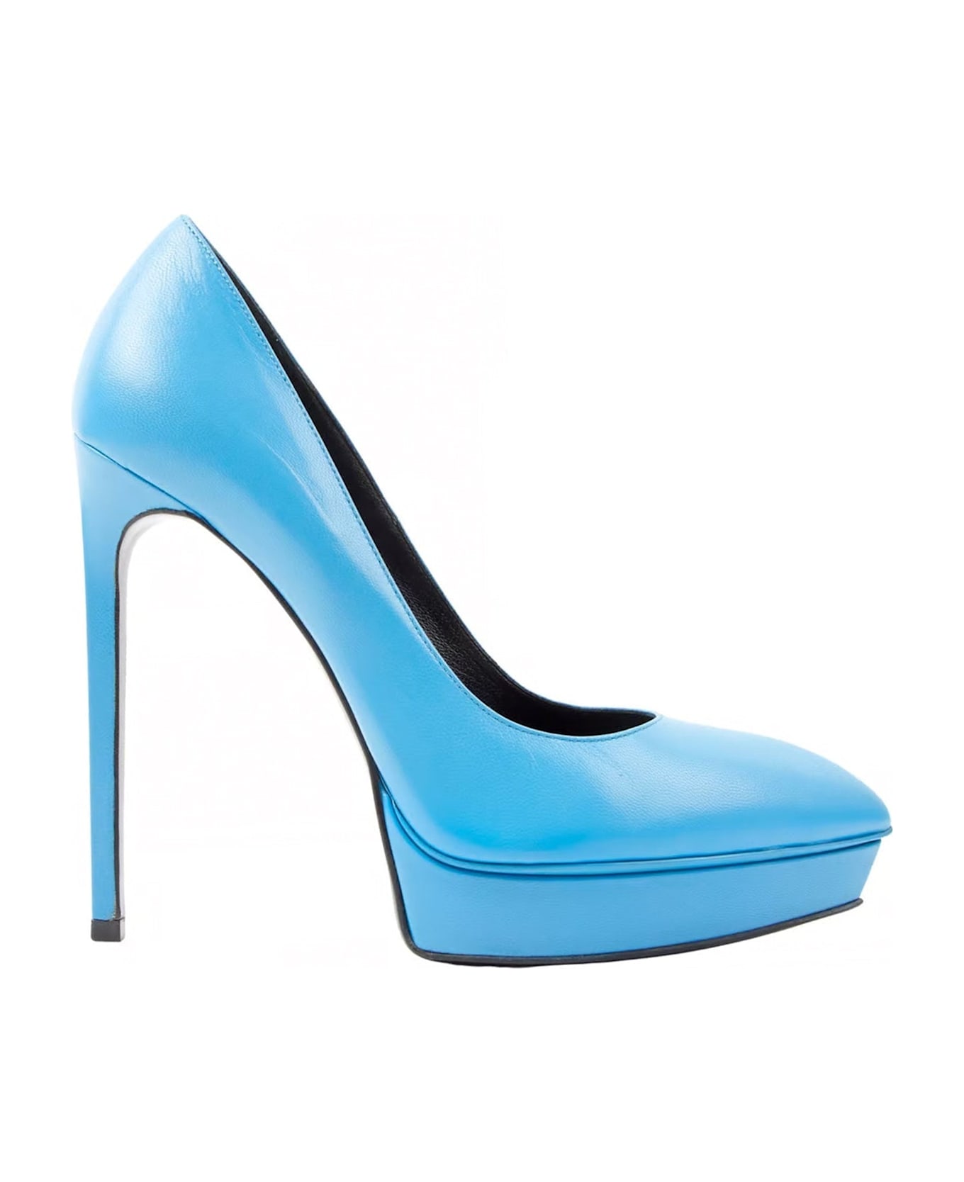 Saint Laurent Leather Janis Pumps - Blue ハイヒール