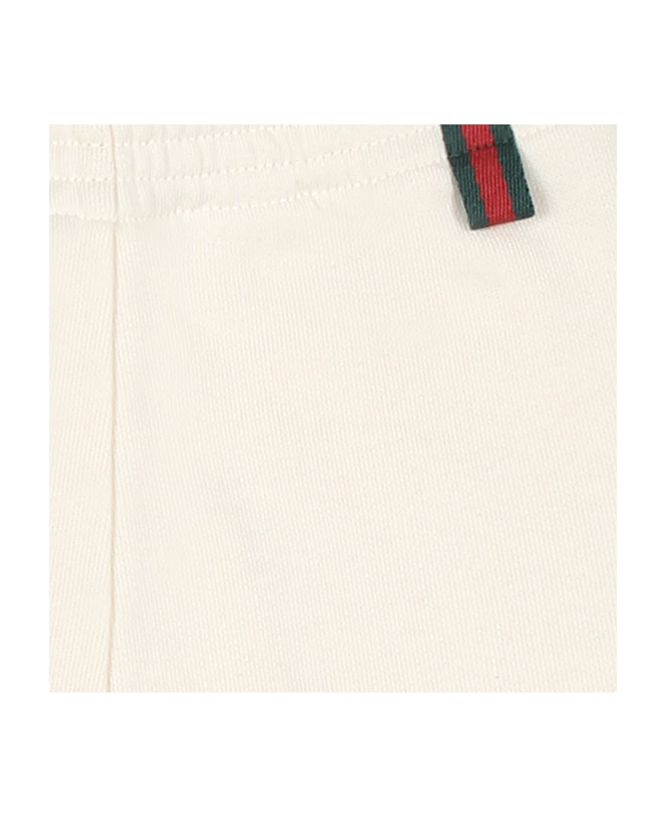 Gucci Ivory Trousers For Babykids With Logo - Ivory