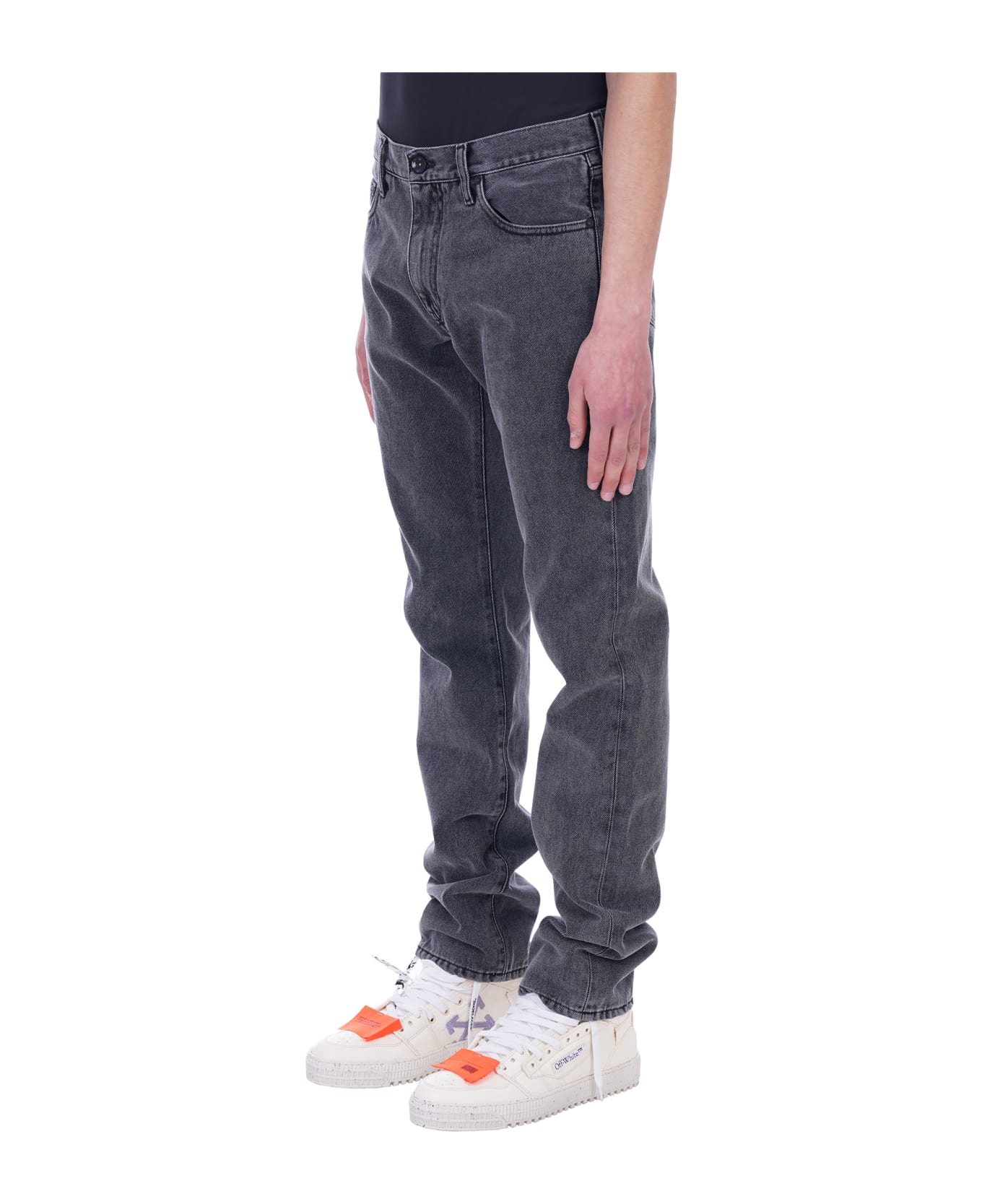 Off-White Jeans In Grey Cotton - grey