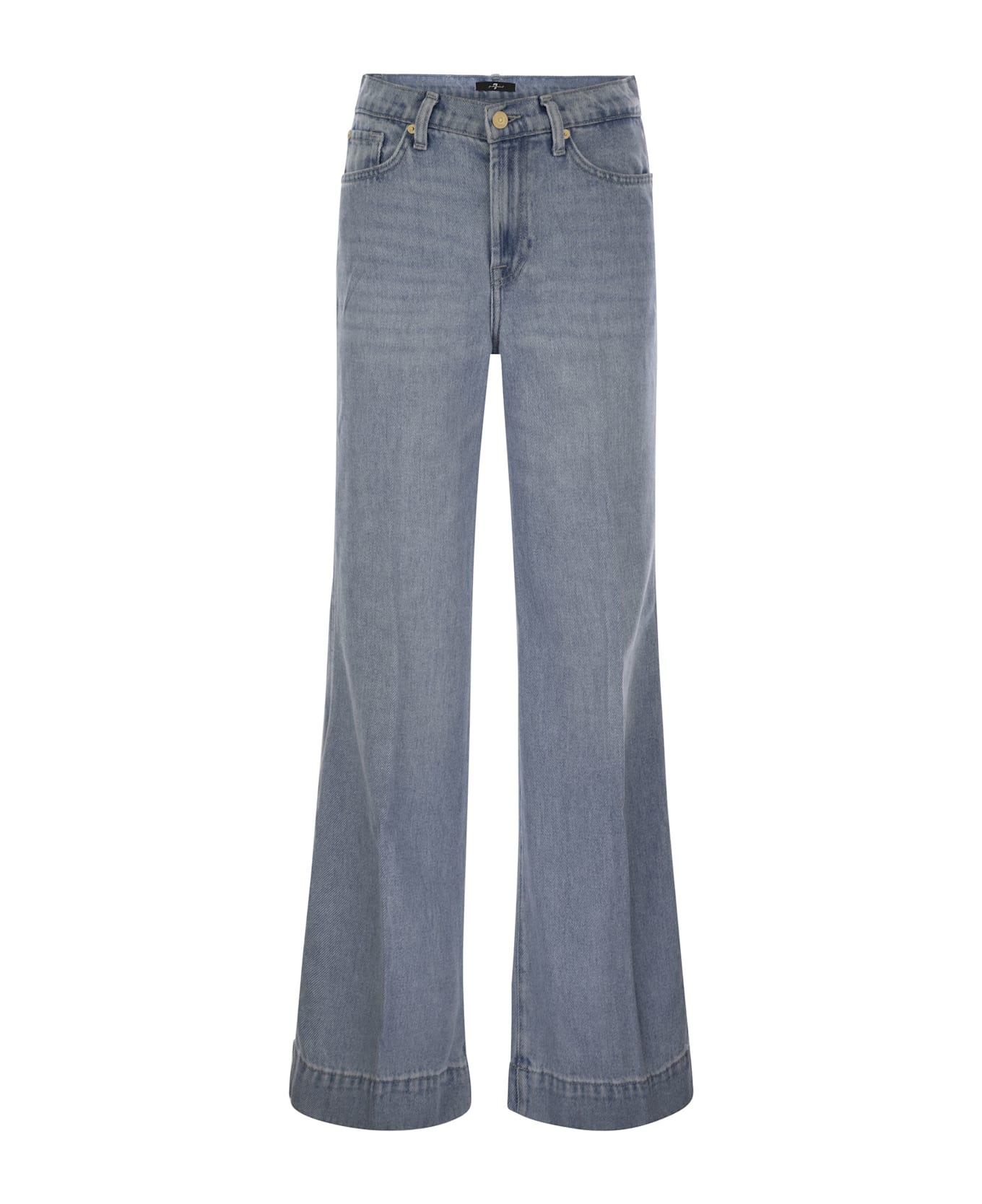 7 For All Mankind Modern Dojo Tailorless - High Waisted Flared Jeans - Light Denim