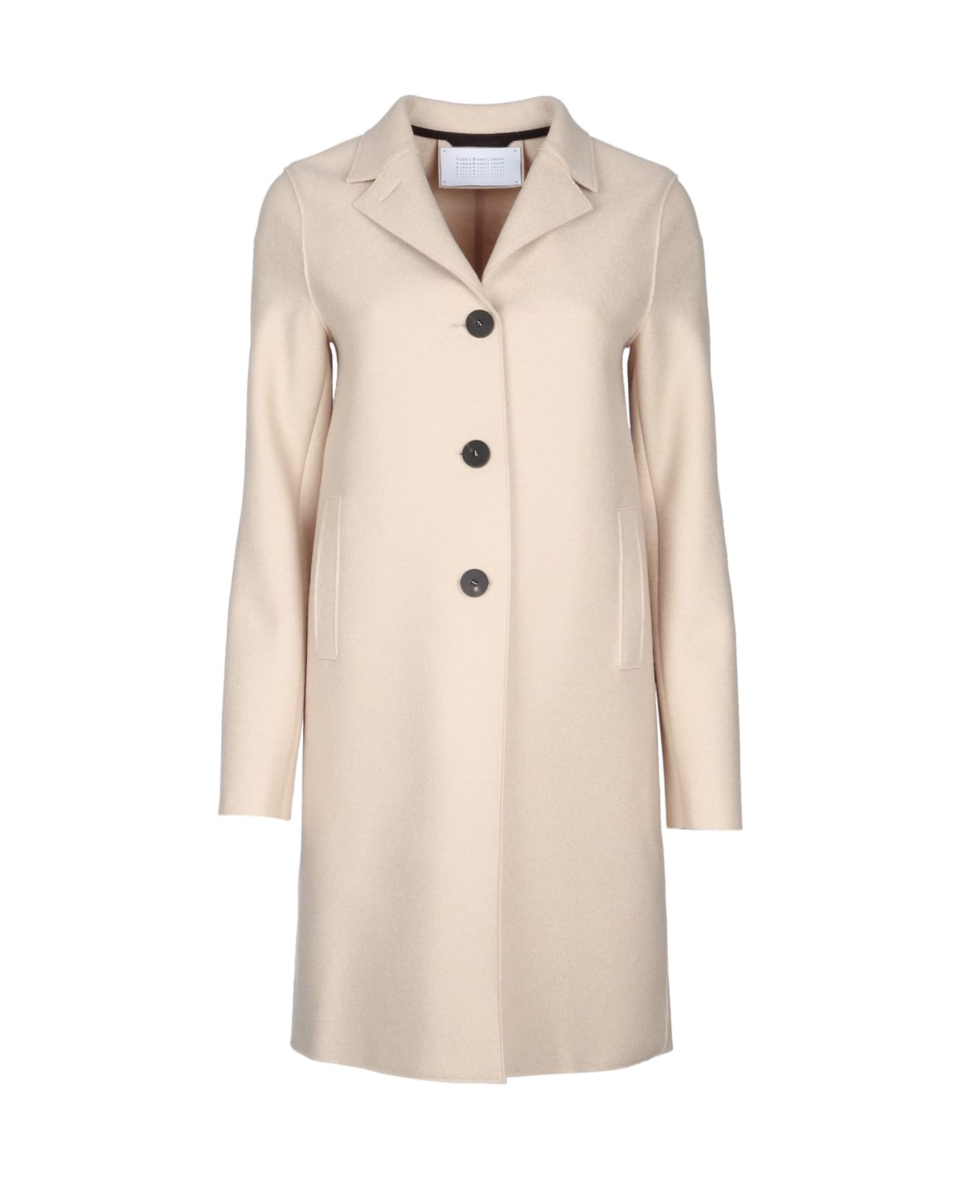 Harris Wharf London Women Button Up Boxy Coat Pressed Wool - ALMOND