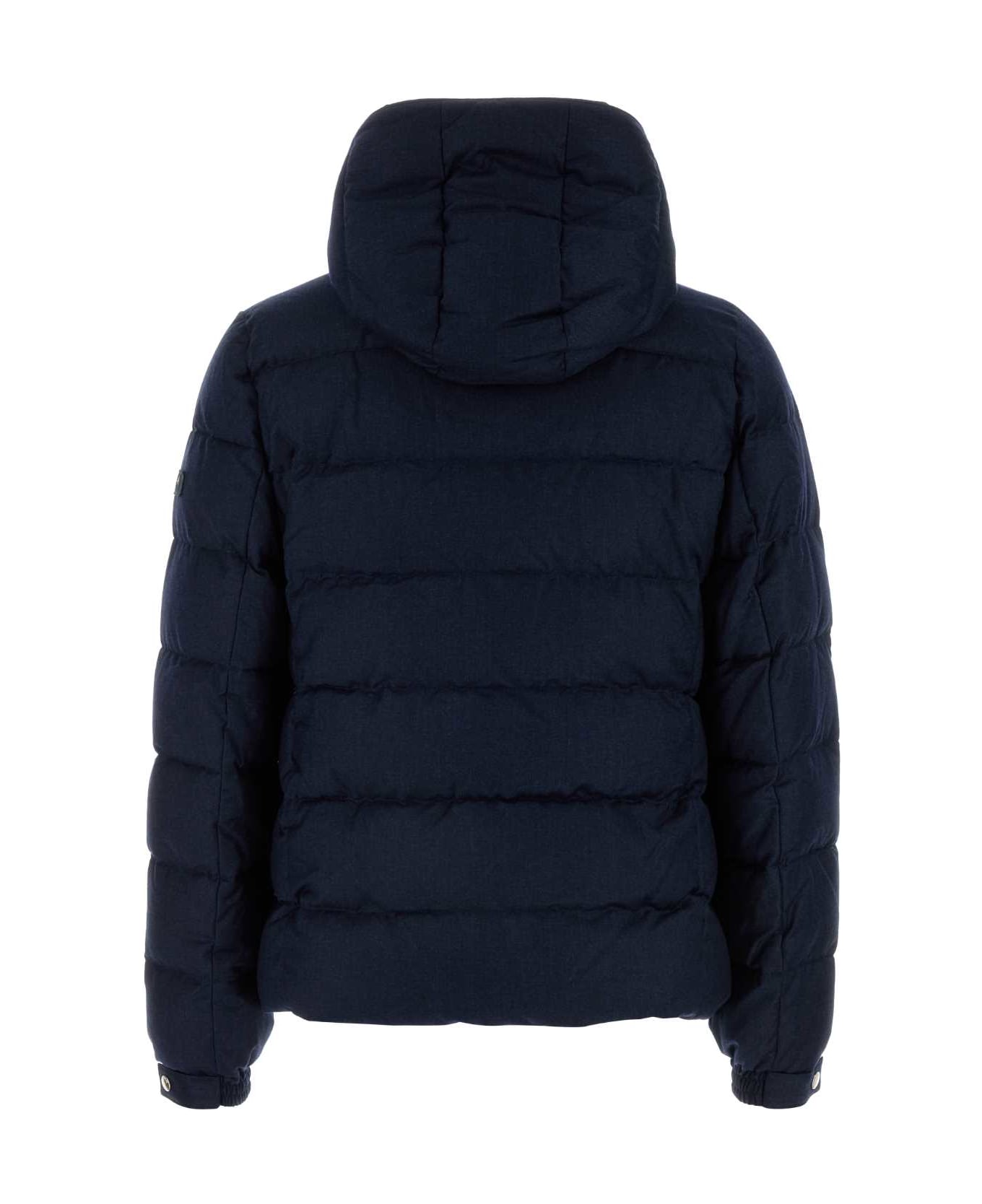 TATRAS Navy Blue Wool Blend Domiziano Down Jacket - NAVY