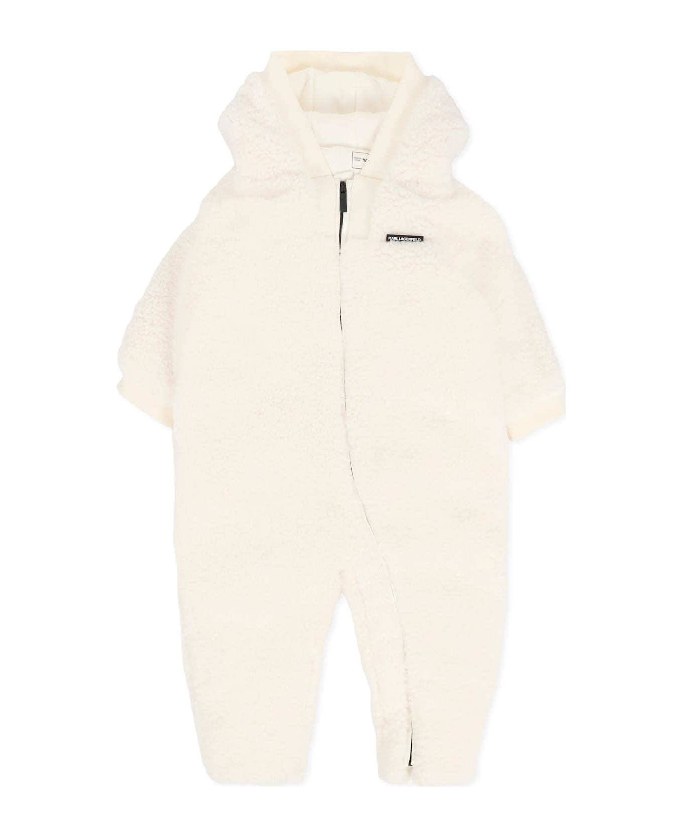 Karl Lagerfeld Kids Ivory Snowsuit For Boy With Logo - Ivory