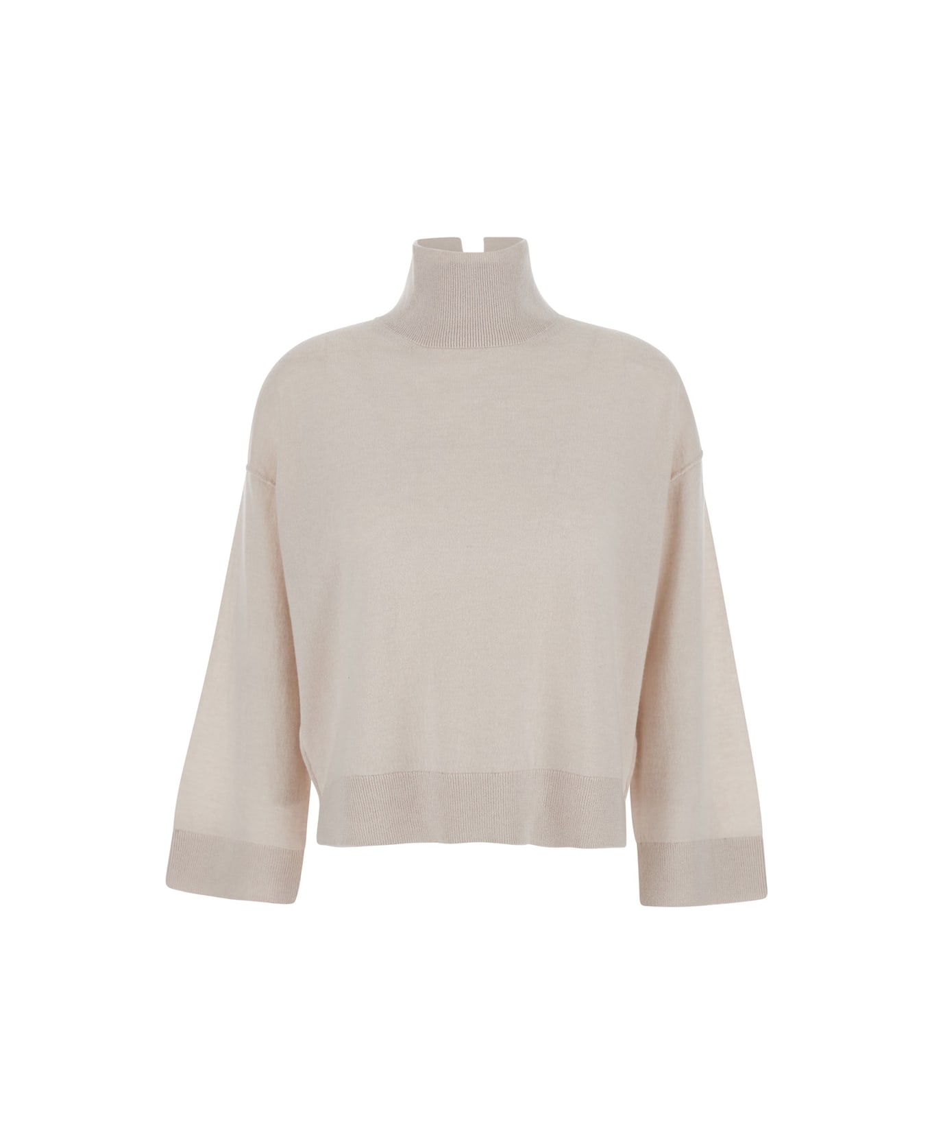 Antonelli 'bradamante' Beige Turtleneck Sweater In Wool Blend Woman - Beige