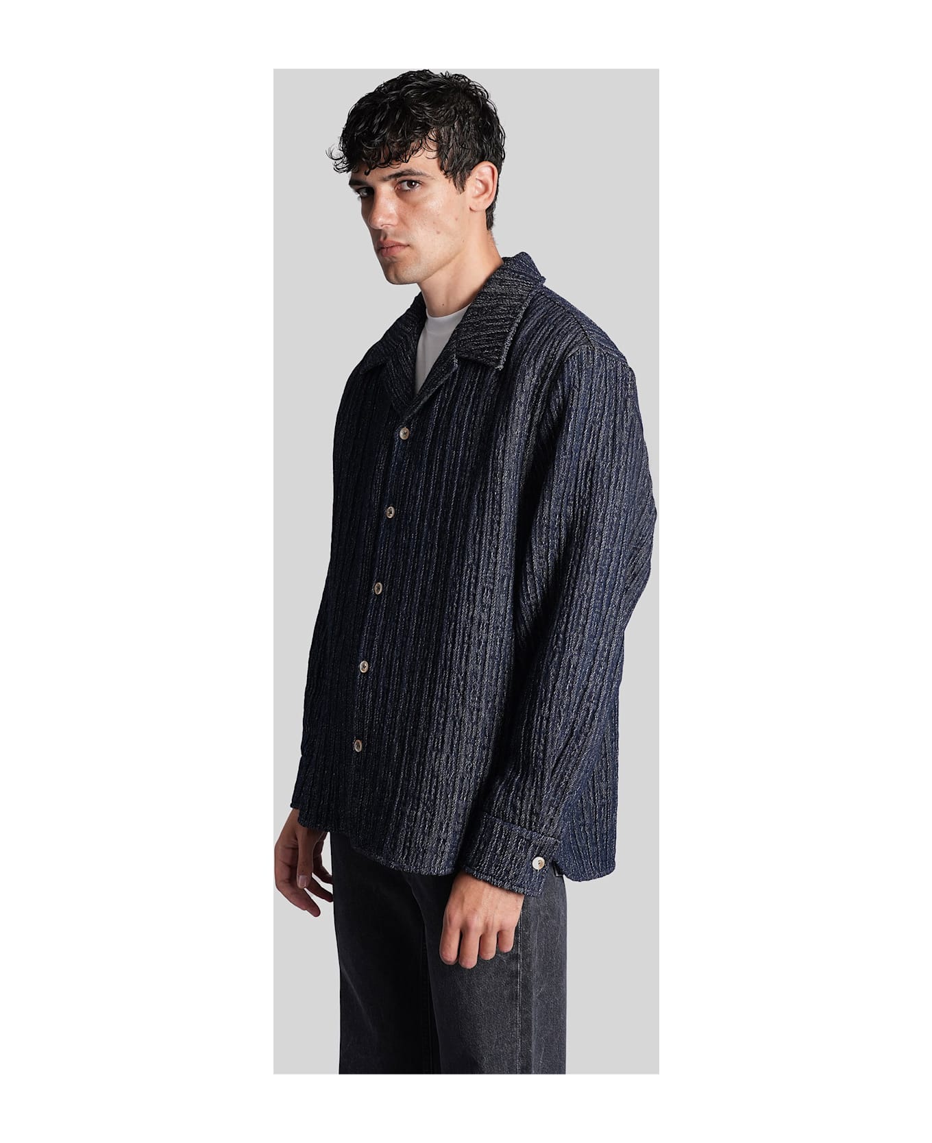 Séfr Wes Casual Jacket In Blue Cotton - blue