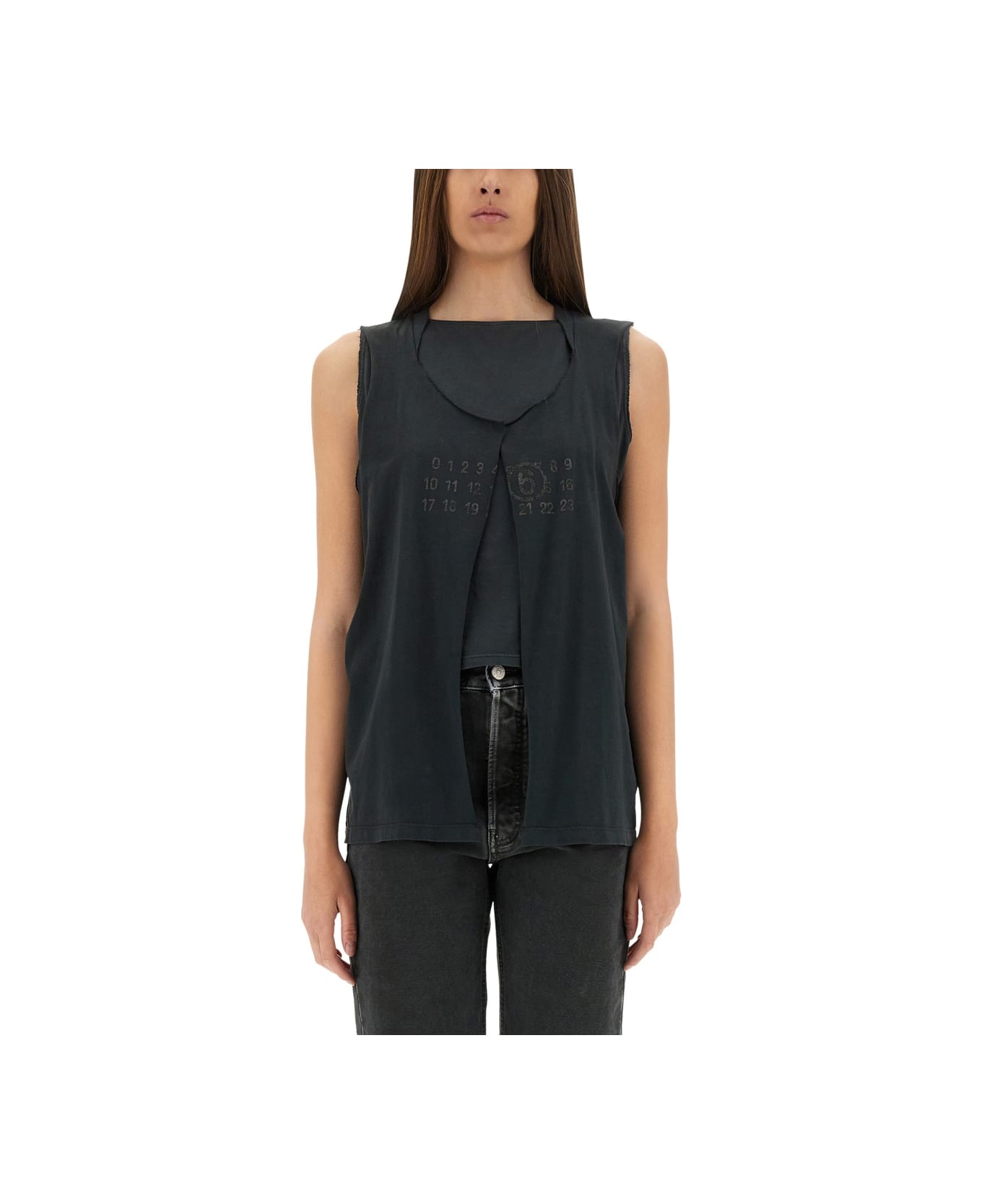 MM6 Maison Margiela Vests With Logo - BLACK