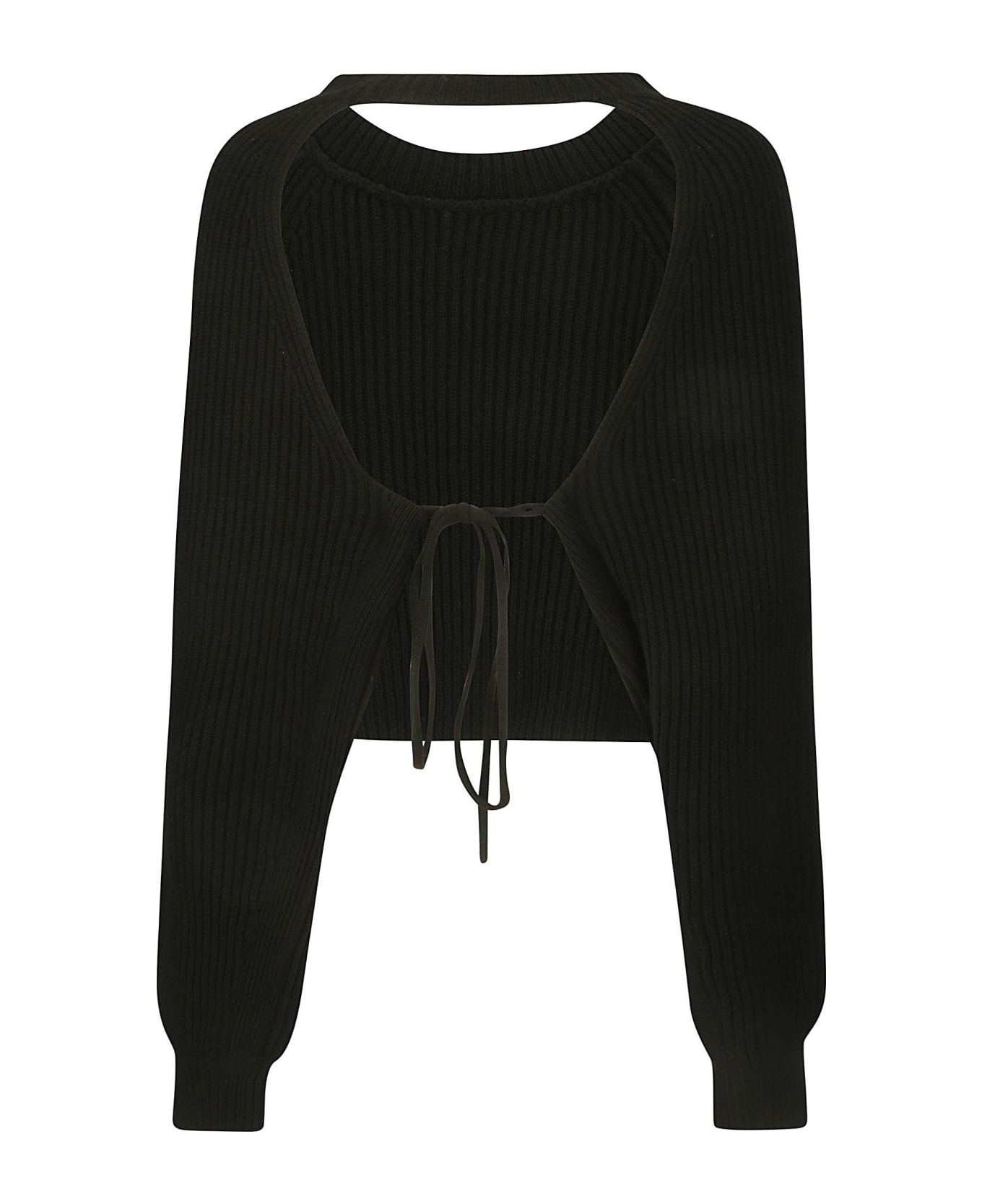 Yohji Yamamoto R-backless Cropped Top - BLACK トップス