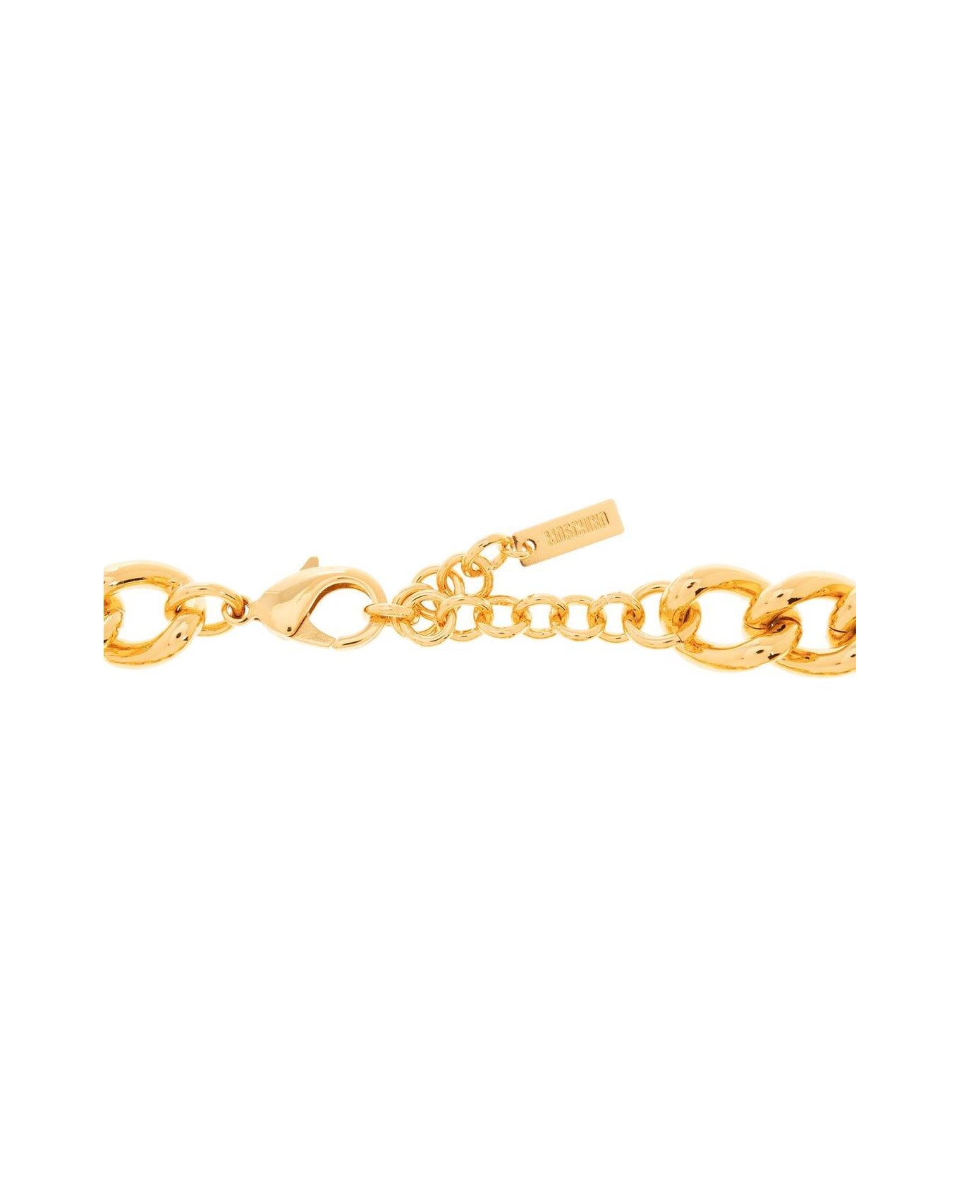 Moschino Heart-pendant Cable-link Chained Necklace - GOLD