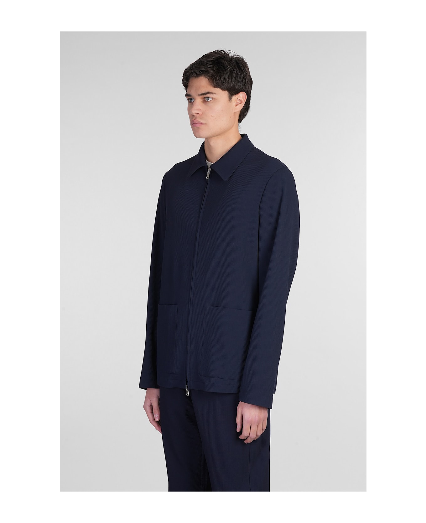 Barena Marafon Casual Jacket In Blue Wool - blue
