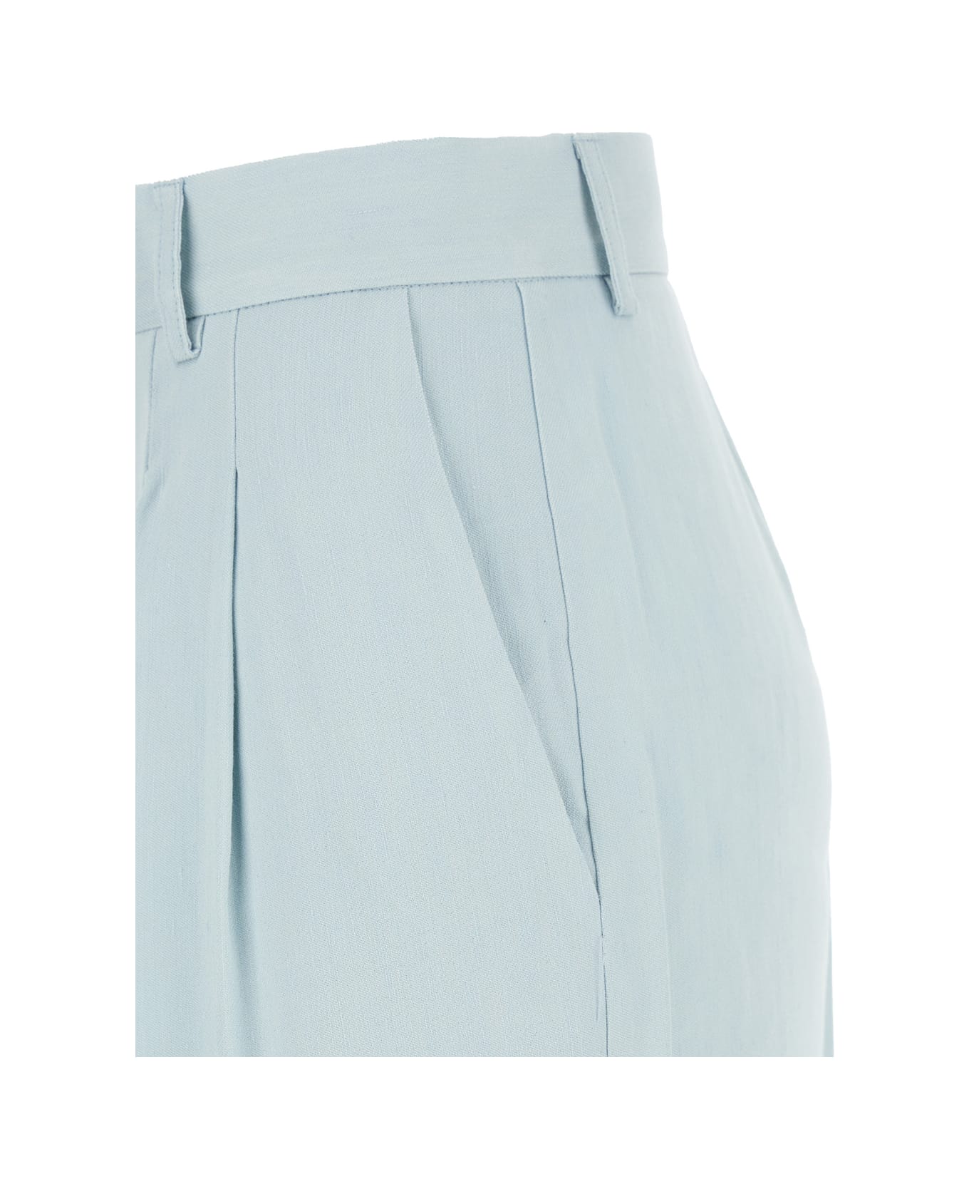The Andamane Light Blue Straight Pants With Pinces In Line Blend Woman - Blu