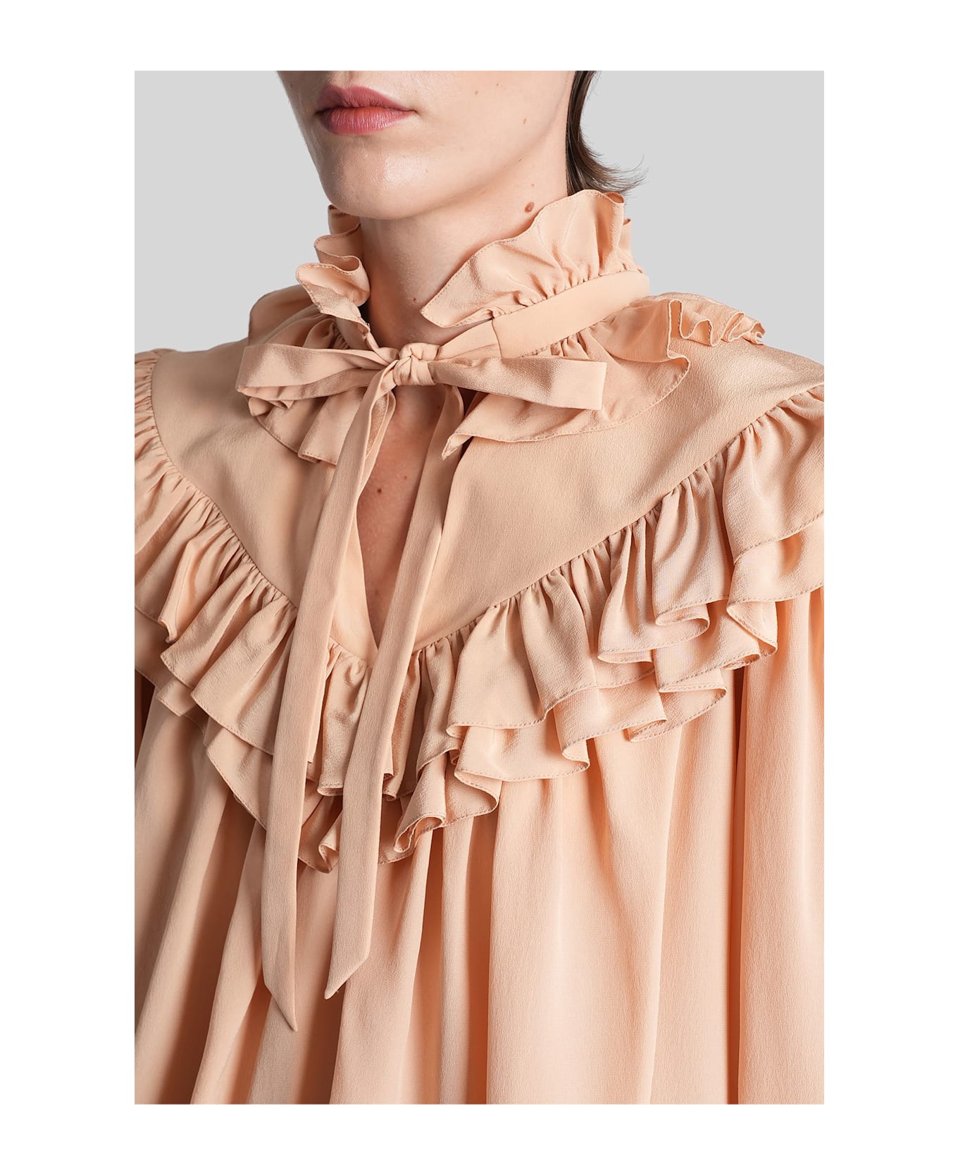 Chloé Blouse In Rose-pink Silk - rose-pink