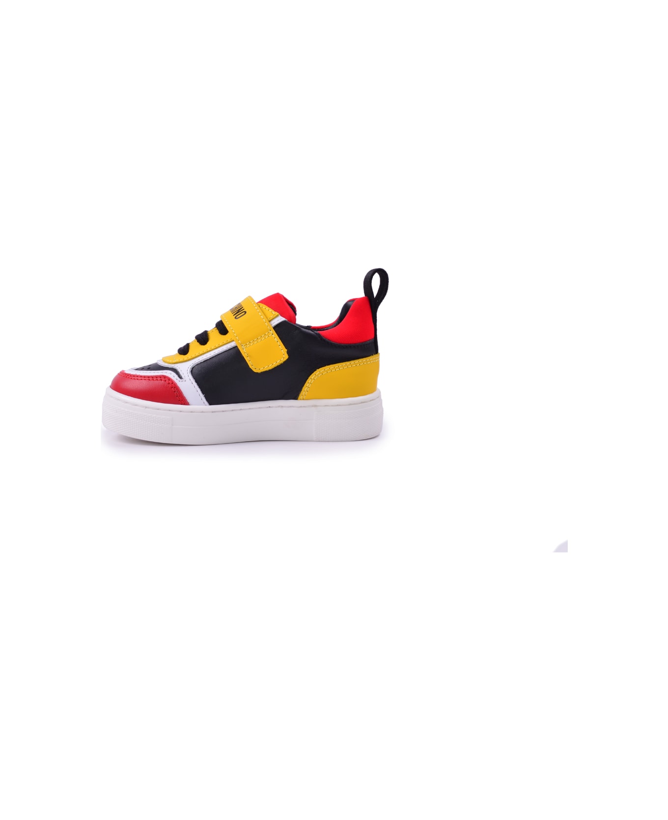 Moschino Leather Sneaker With Tear - Multicolor
