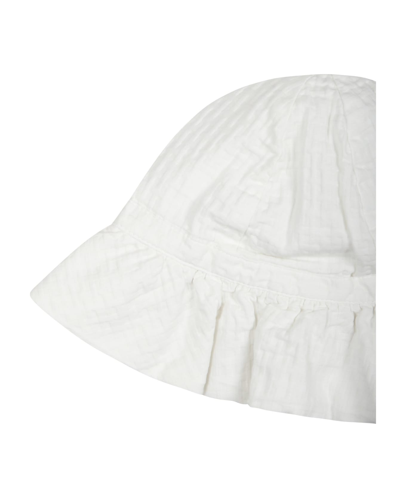 Petit Bateau White Cloche For Baby Girl - White アクセサリー＆ギフト