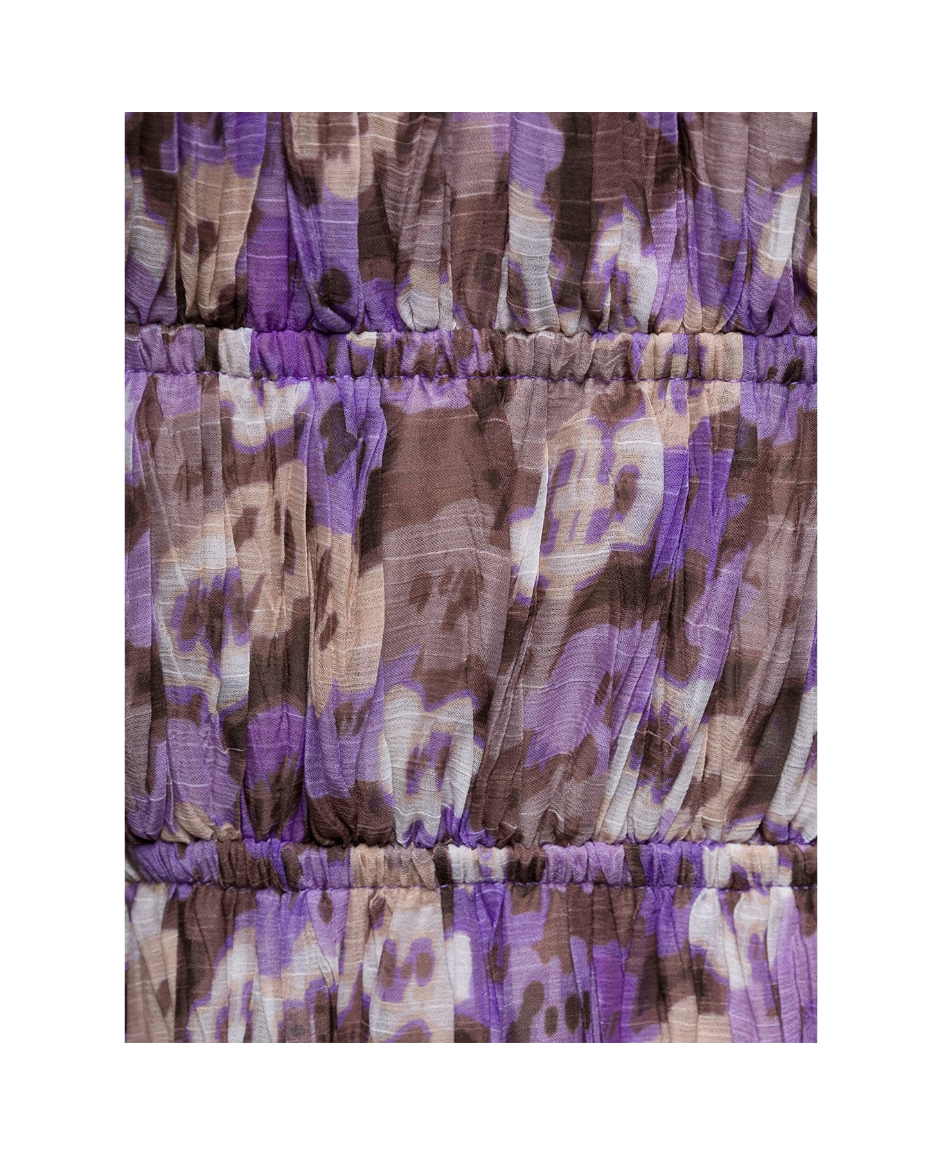Sabina Musayev 'mary' Purple Off-the-shoulders Long Dress With Floreal Print Woman - Violet