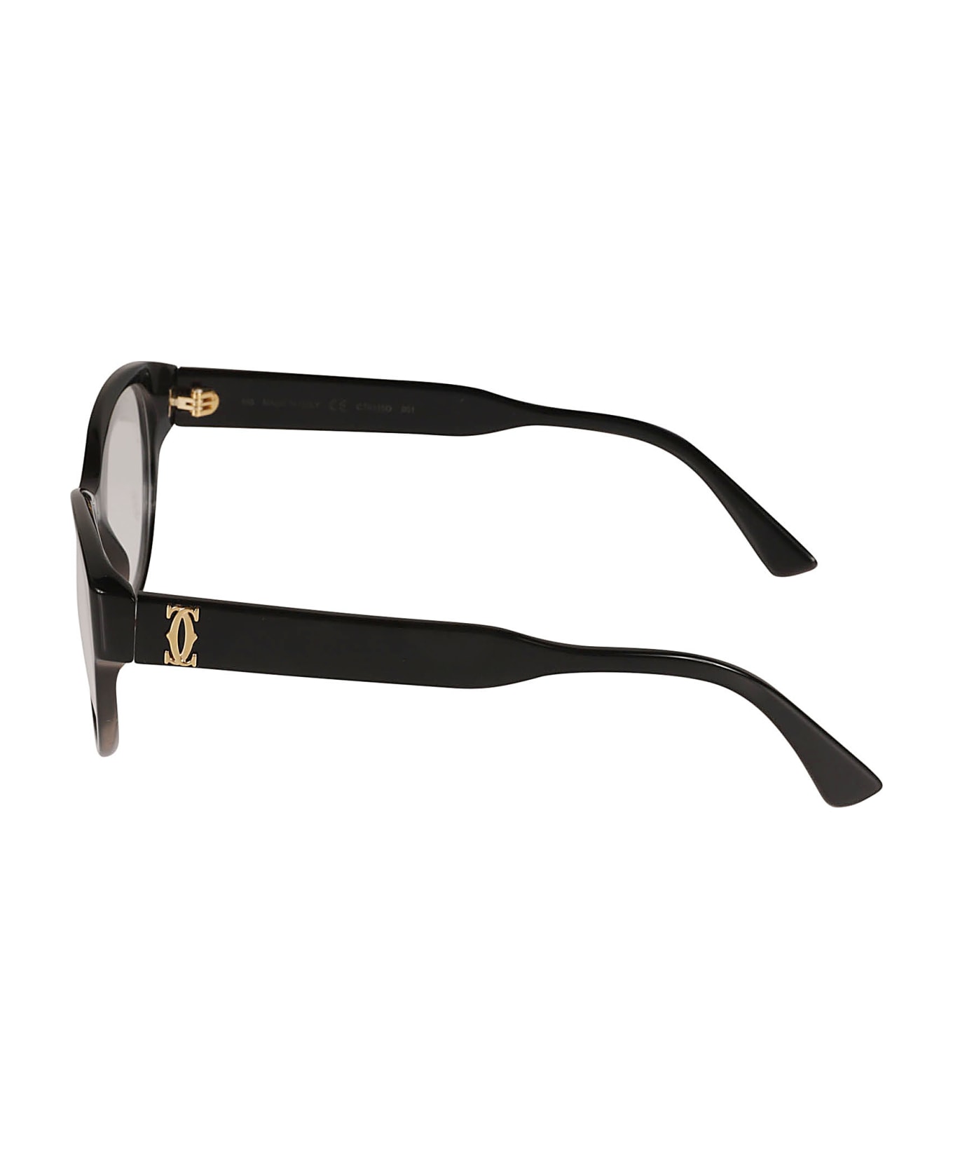 Cartier Eyewear Signature Double C Detail Glasses - 001 black black transpare