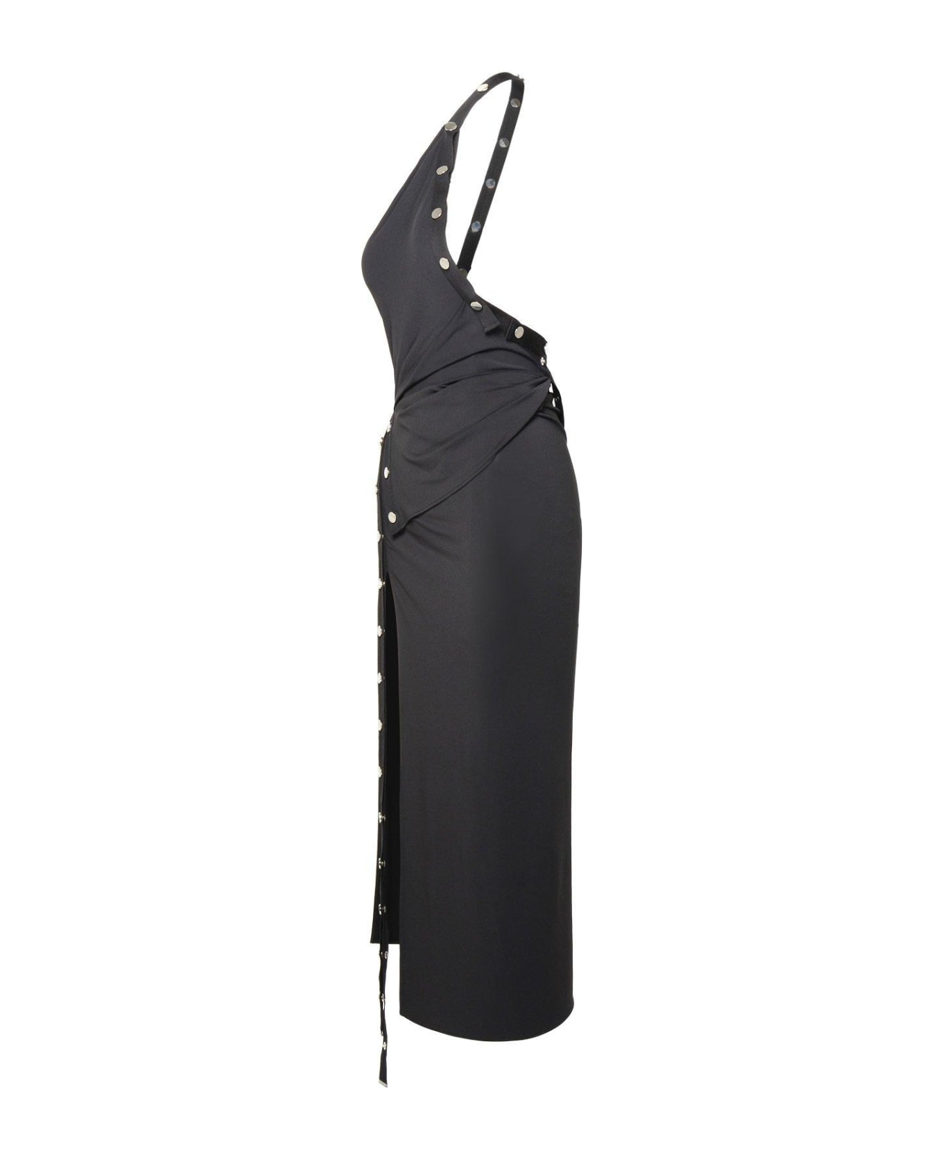 The Attico One-shoulder Stud Embellished Dress - Black